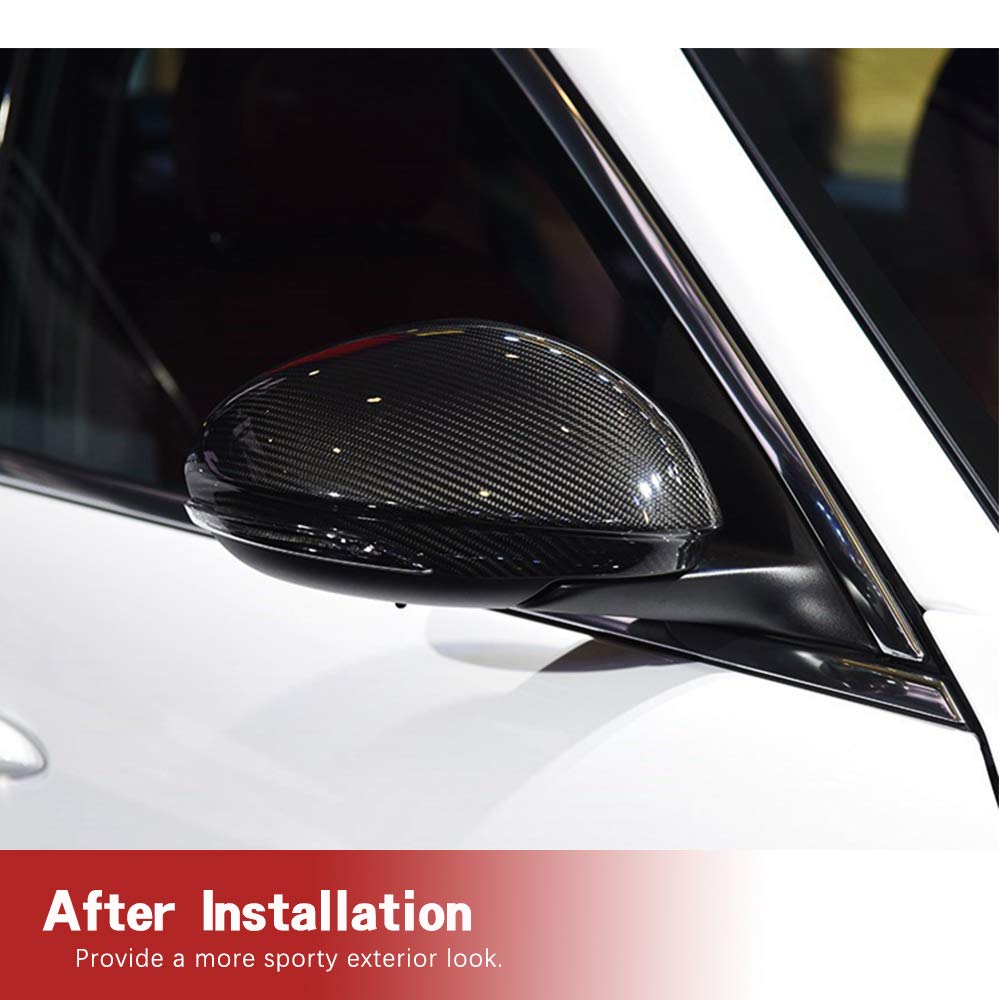 Premium Carbon Fiber Mirror Covers for Alfa Romeo Giulia Sedan (2015-2018) - OEM Style Side Mirror Caps | Enhances Vehicle Appearance & Protection | Perfect for Car Enthusiasts & Custom Upgrades