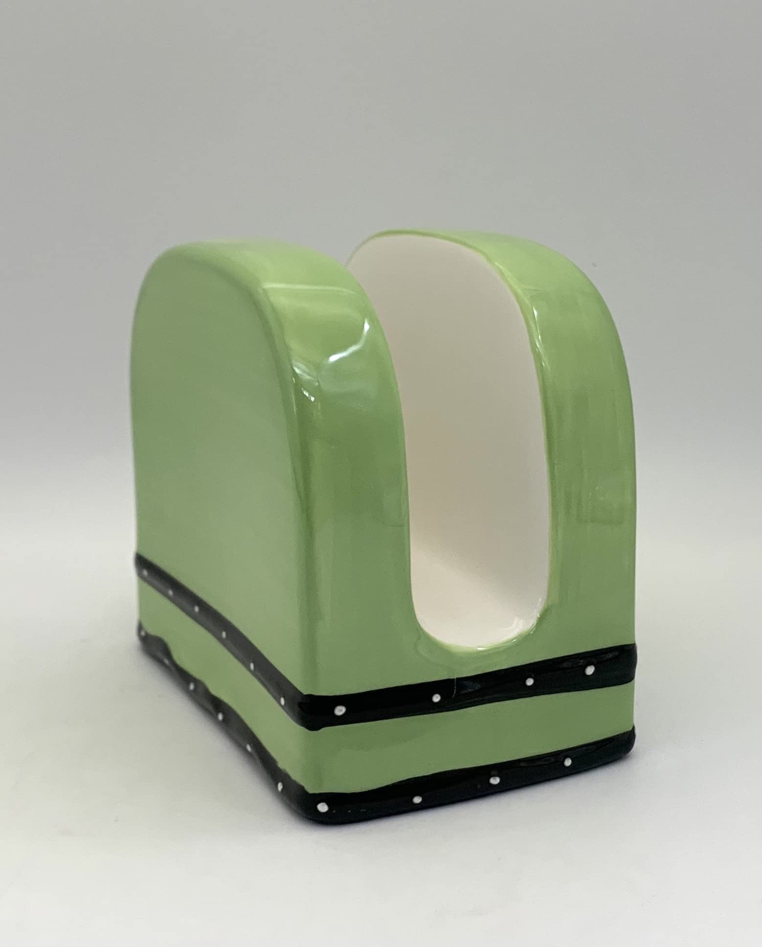 Hand Painted Ceramic Napkin Holder - Tuscany Pistachio Green - Elegant Kitchen & Restaurant Tabletop Décor - Perfect for Dining Tables, Buffets, and Home Decor