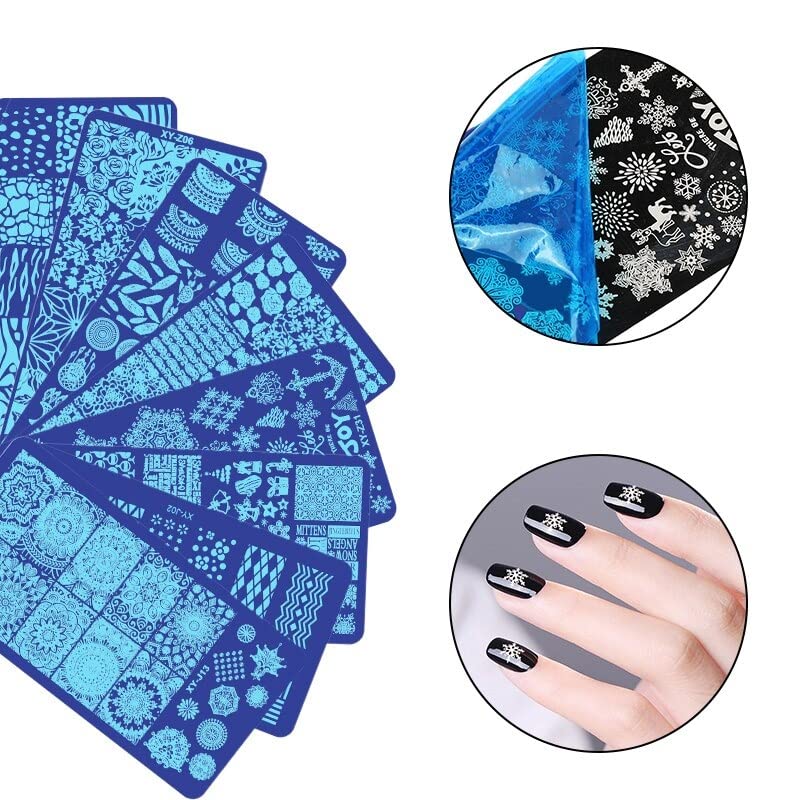 D.B.Z.® 3D Nail Art Kit - 1 Rectangular Image Plate, Nail Buffers, Nail Files & Professional Nail Art Tools Set for Women & Girls - Perfect for DIY Manicures, Salon Nail Designs & Home Nail Decorations