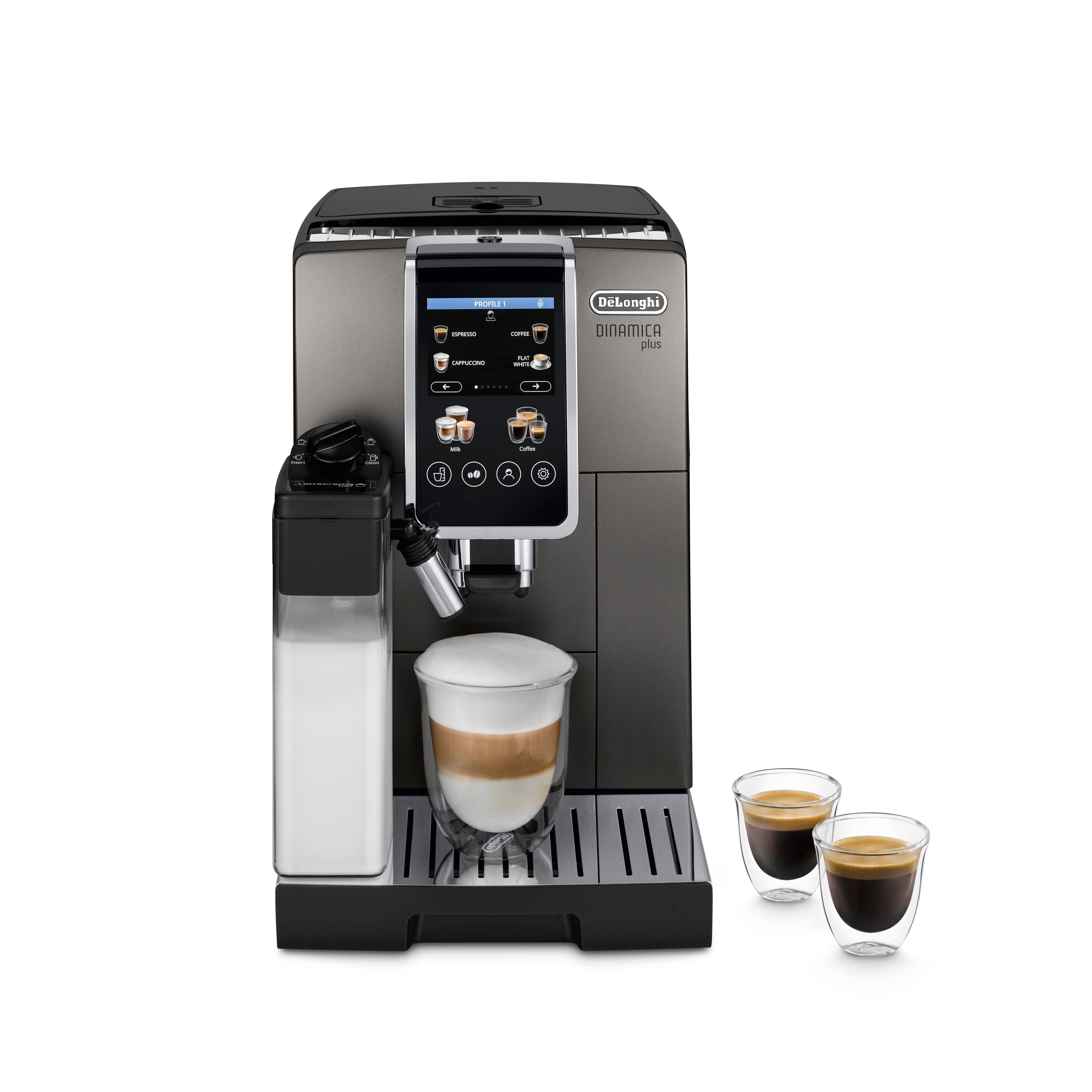 De'Longhi ECAM380.95.TB Dinamica Plus Super Automatic Espresso Coffee Machine with Built-in Grinder - Perfect for Home, Office & Entertaining