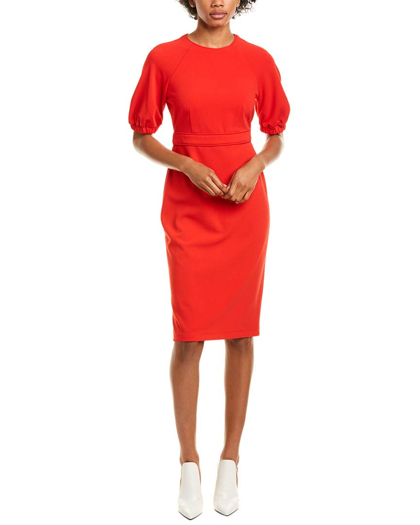 Maggy London Women's Solid Crepe Classic Short Sleeve Sheath Dress - Elegant Office Wear & Cocktail Party Dress for Women