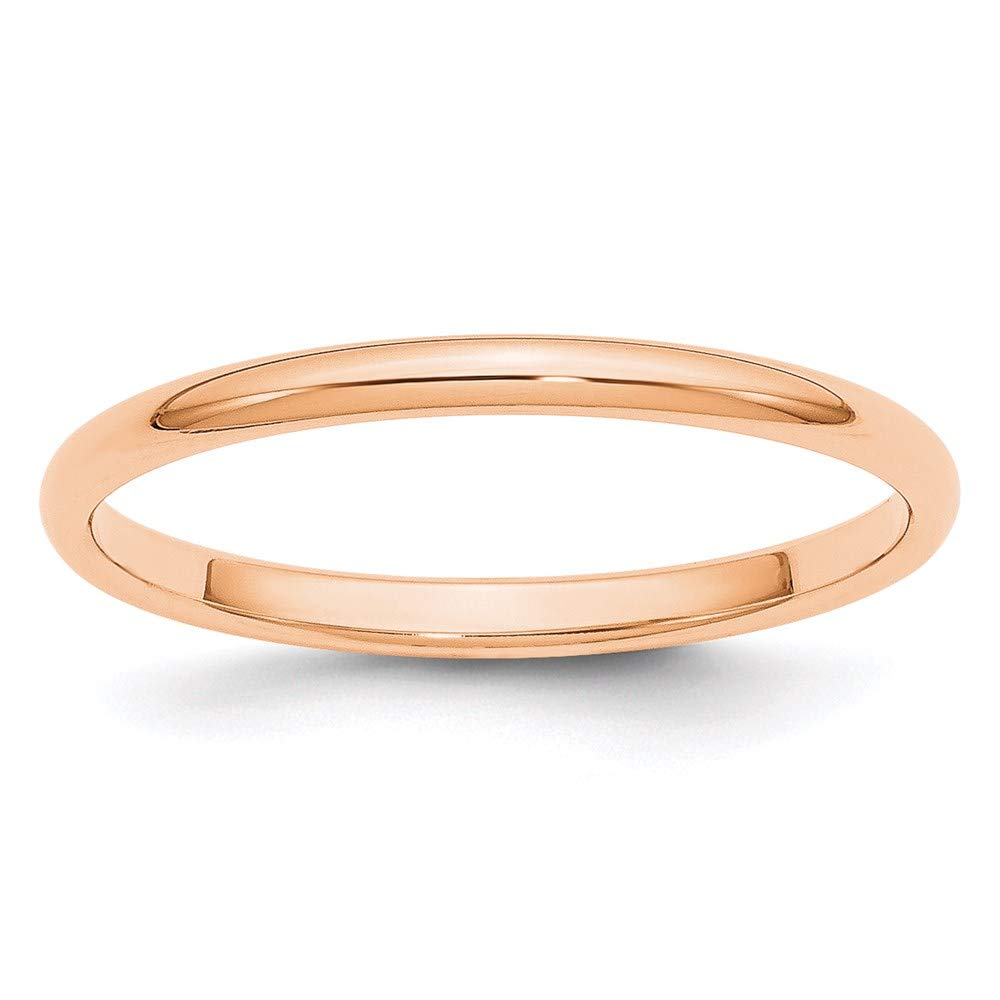 10K Rose Gold 2mm Half Round Wedding Band Ring for Women - Dainty Stackable Bridal Ring Set, Perfect for Engagement, Anniversary, Promise or Everyday Wear