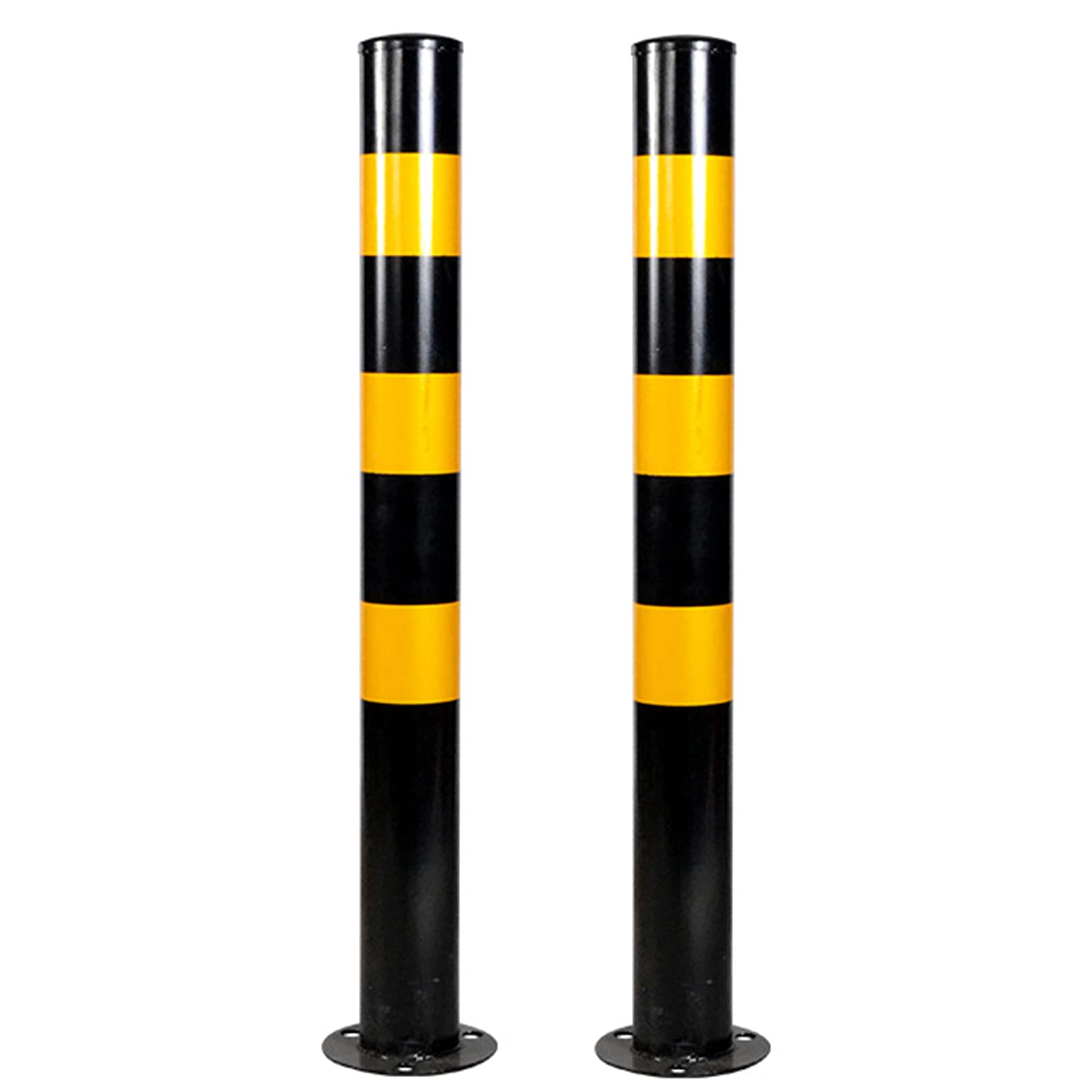750mm Parking Lot Barriers & Traffic Cones - 2 Pack Driveway Security Posts with Reflective Road Markers (750x76mm) for Enhanced Safety in Parking Lots, Construction Zones & Private Driveways