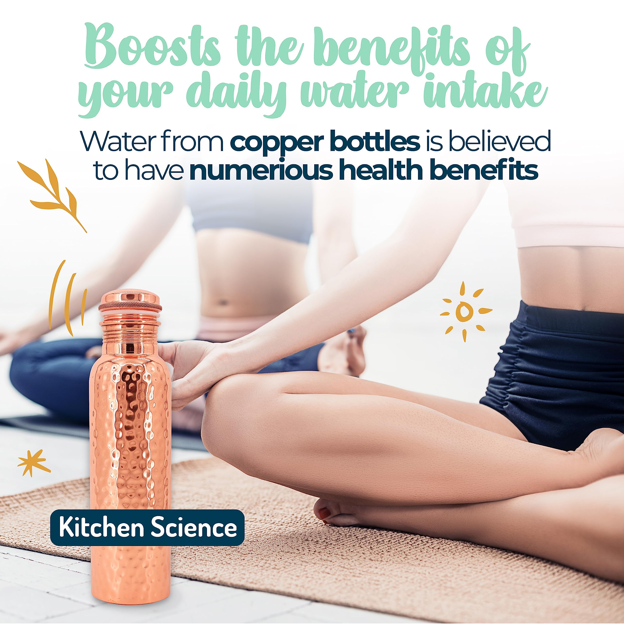 Premium 32oz/950ml Pure Copper Water Bottle with Canvas Carry Bag | 100% Lab-Tested Ayurvedic Copper Bottle for Healthy Drinking | Leak-Proof & Durable Design | Perfect for Yoga, Gym, Hiking & Daily Hydration