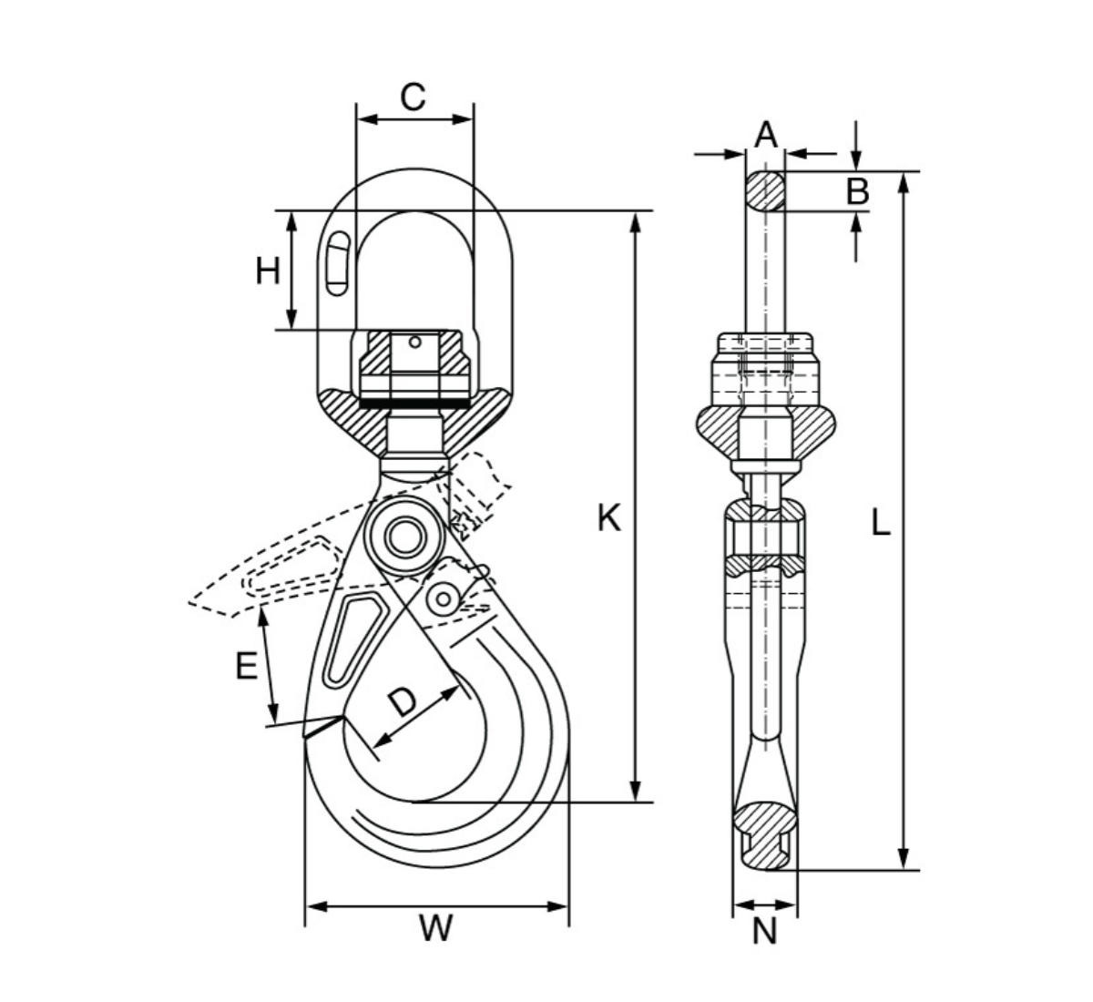 Premium Cobra Plus Grade 10 Swivel Self-Locking Hook - Heavy Duty Lifting, Rigging & Towing Equipment for Construction, Marine & Industrial Use