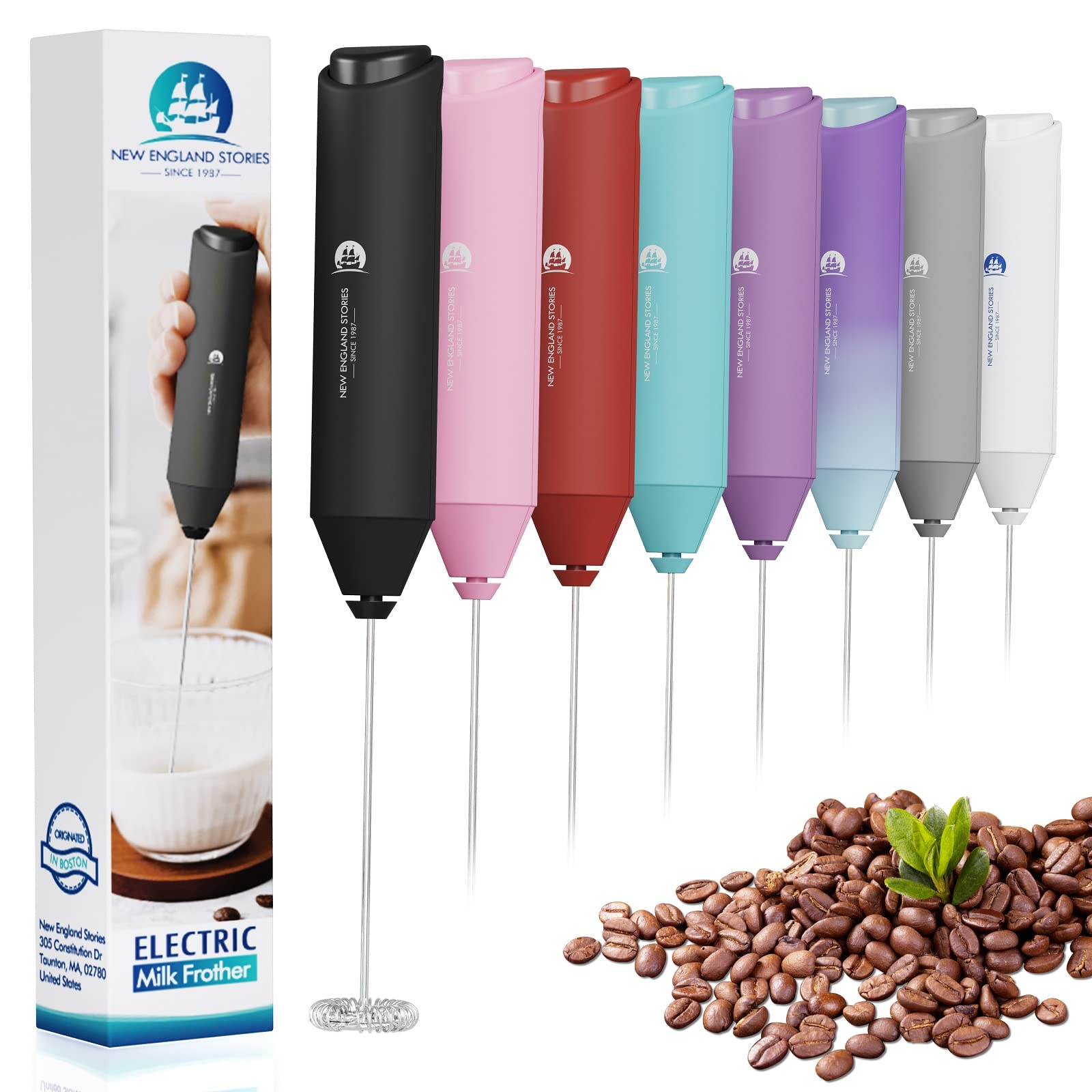 Premium Handheld Milk Frother - Battery-Powered Stainless Steel Whisk for Coffee, Lattes & Cappuccinos | Perfect for Home Baristas & Matcha Lovers | Ideal Gift for Coffee Enthusiasts | Use for Frothing Milk, Mixing Drinks & Creating Cafe-Style Beverages at Home