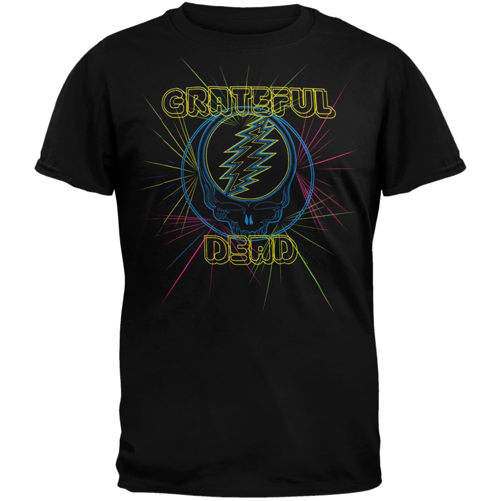 Grateful Dead Laser Light Show Soft T-Shirt - Small Black | Vintage Band Tee for Concerts & Casual Wear
