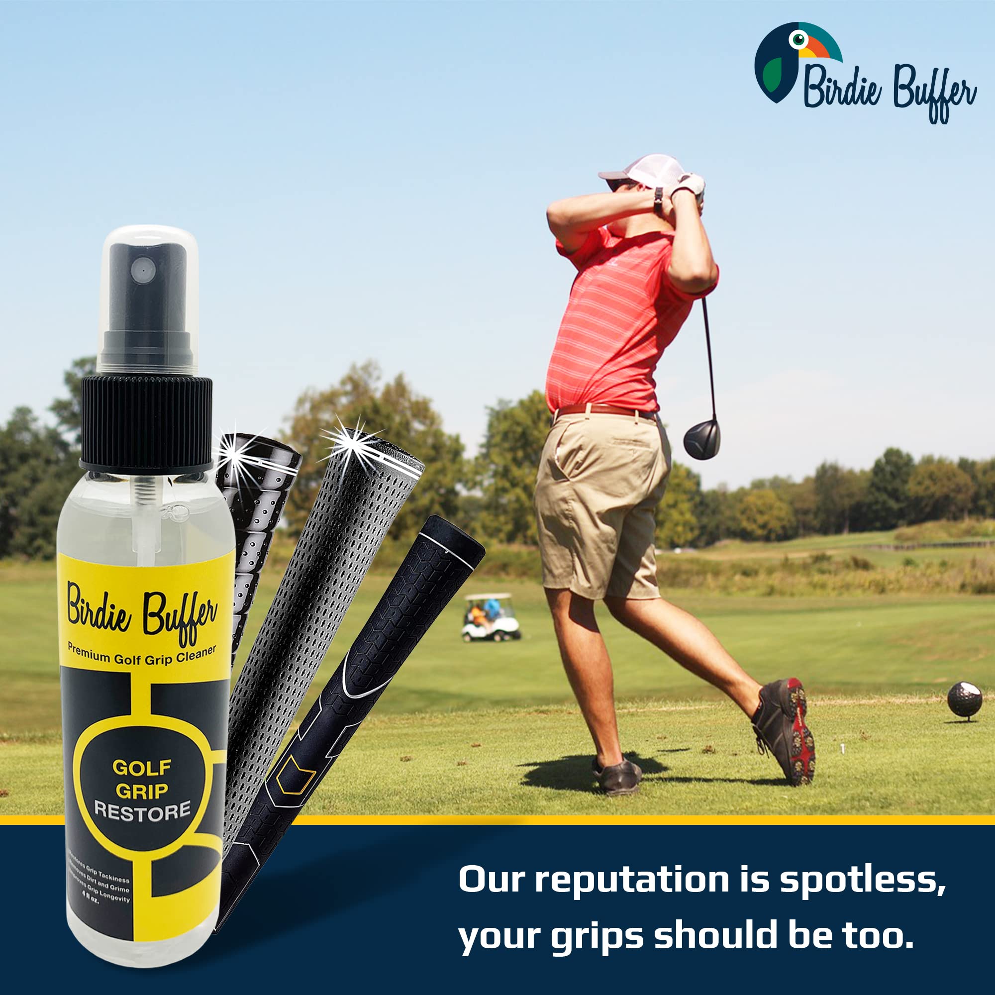 Eco-Friendly Golf Grip Restore & Club Cleaner | Made in USA | Restores Tackiness for Improved Performance | Easy Application, 4 Fl Oz | Perfect for On-Course and Practice Sessions