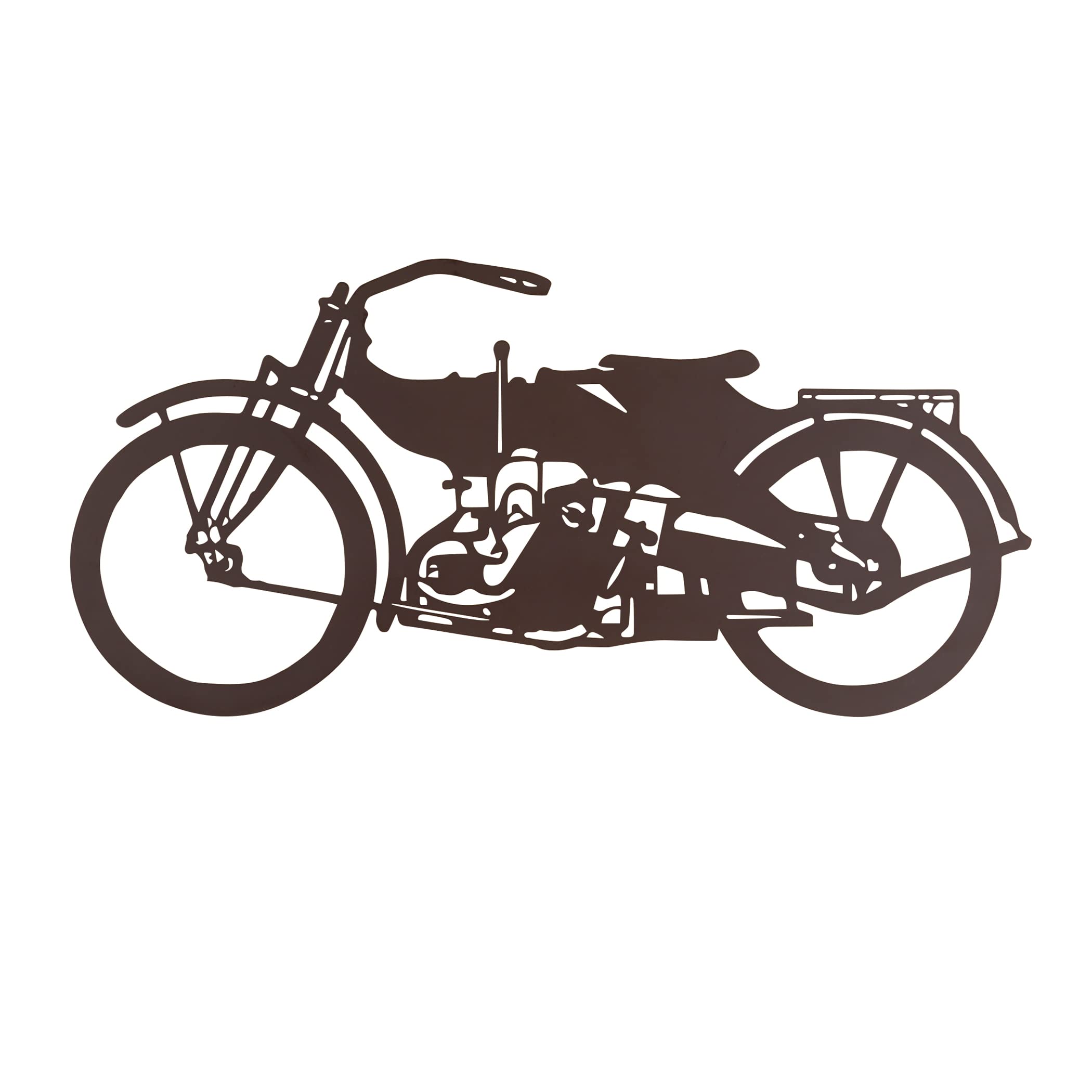 Vintage Iron Motorcycle Wall Art Decor - Handcrafted Metal Bike Sculpture for Home, Garage, Man Cave & Motorcycle Enthusiasts