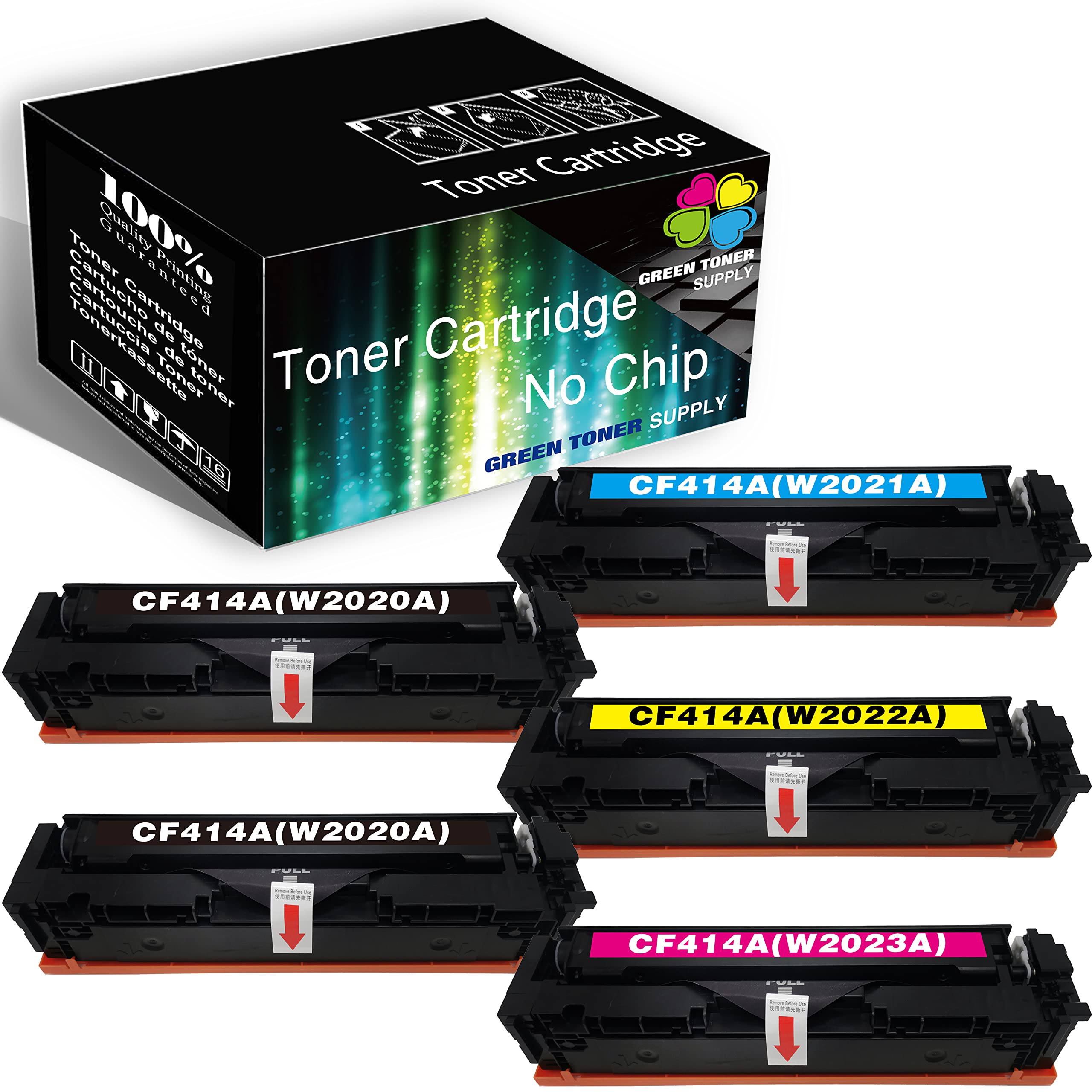 (5 Pack) W2020A 414A High-Yield Extra-Black Toner Cartridge Replacement for HP Color LaserJet Pro M454dn M454dw M479fdn M479fdw Printers - Perfect for Office & Home Printing Needs