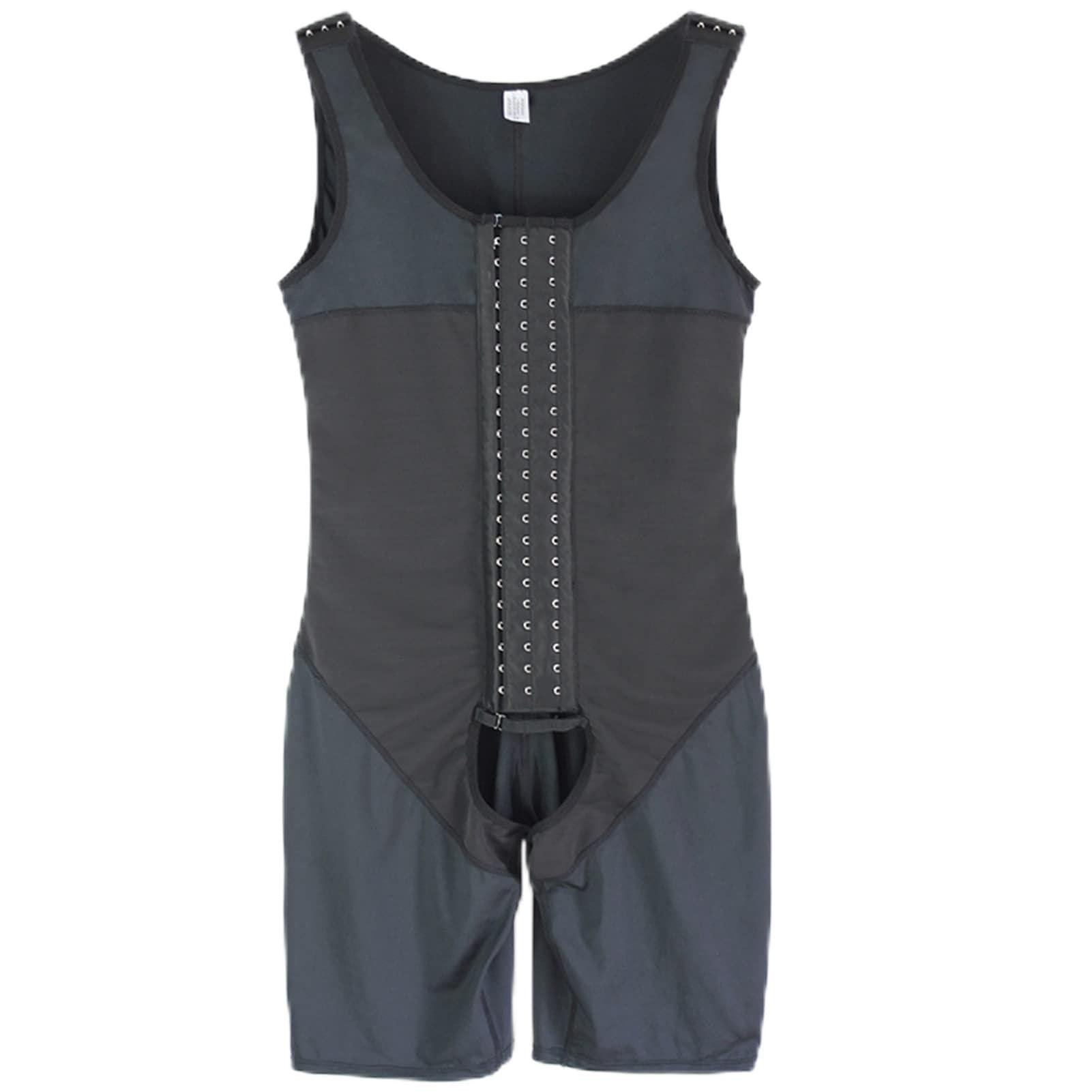 XMXM Plus Size Men's Compression Bodysuit - Waist Trainer & Tummy Control Shapewear for Weight Loss, Open Crotch Full Body Shaper | Workout, Post-Surgery & Everyday Wear