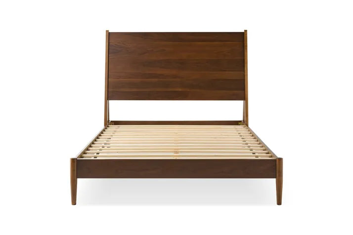 Mackenzie Bed Frame - Queen Size Platform Bed with Wooden Slats, Sturdy & Modern Design for Bedroom - Perfect for Master Bedroom, Guest Room, or Dormitory