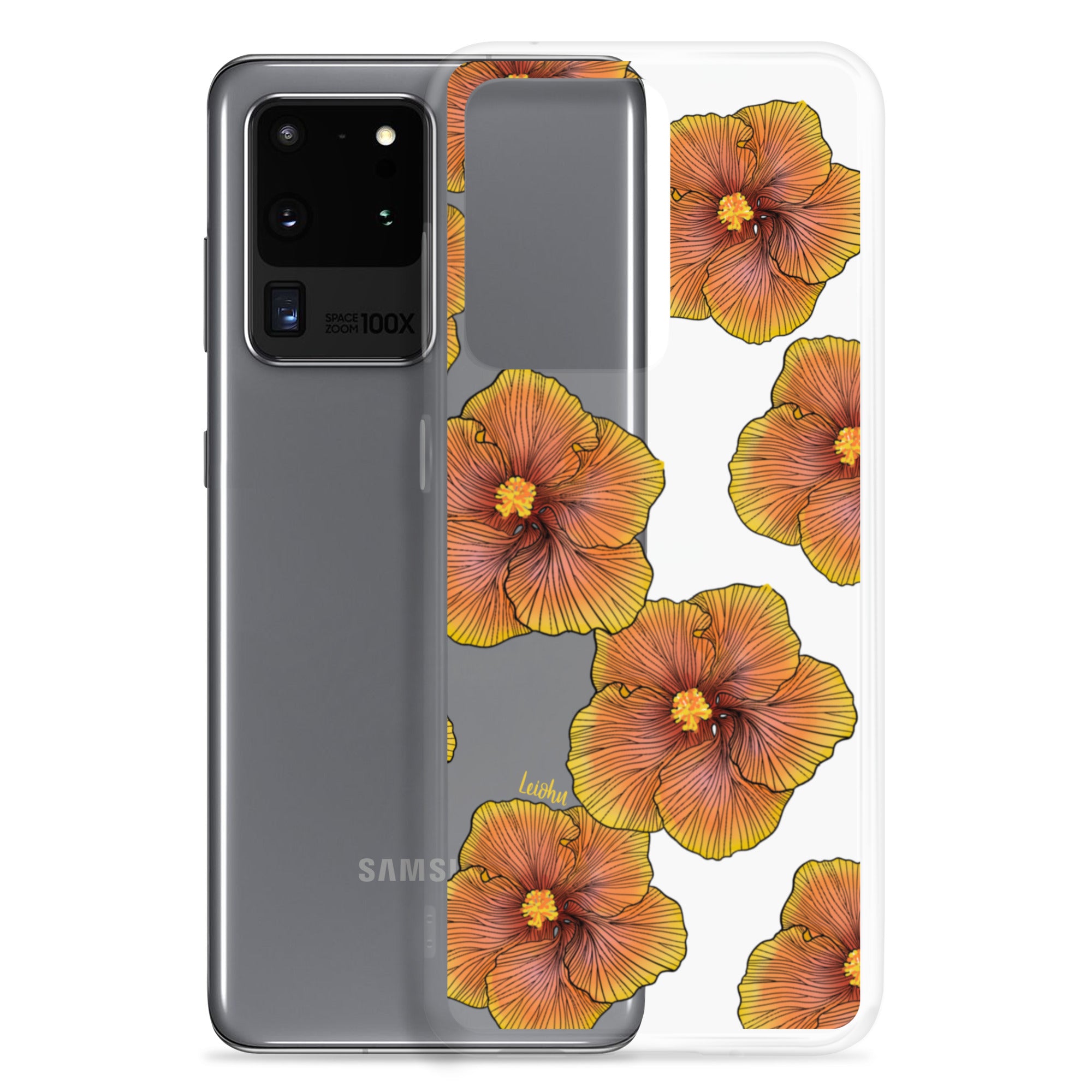 Sunrise Hibiscus Clear Phone Case for Samsung Galaxy - Slim Protective Cover for Everyday Use & Style