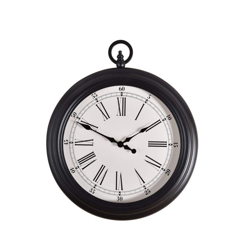 Vintage Roman Numeral Wall Clock - Silent Quartz Mechanism, European Pocket Watch Style with Metal Paint & Tempered Glass - Perfect for Living Room, Bedroom, Office Decor