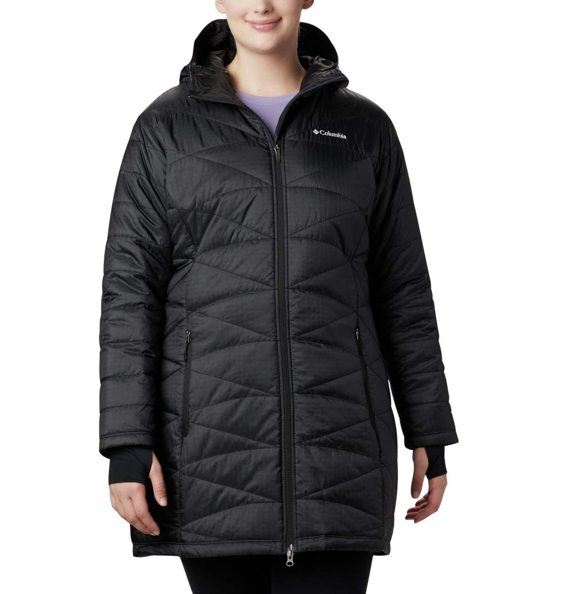 Columbia Women's Mighty Lite Hooded Jacket - Lightweight Water-Resistant Fleece for Hiking, Camping & Outdoor Activities