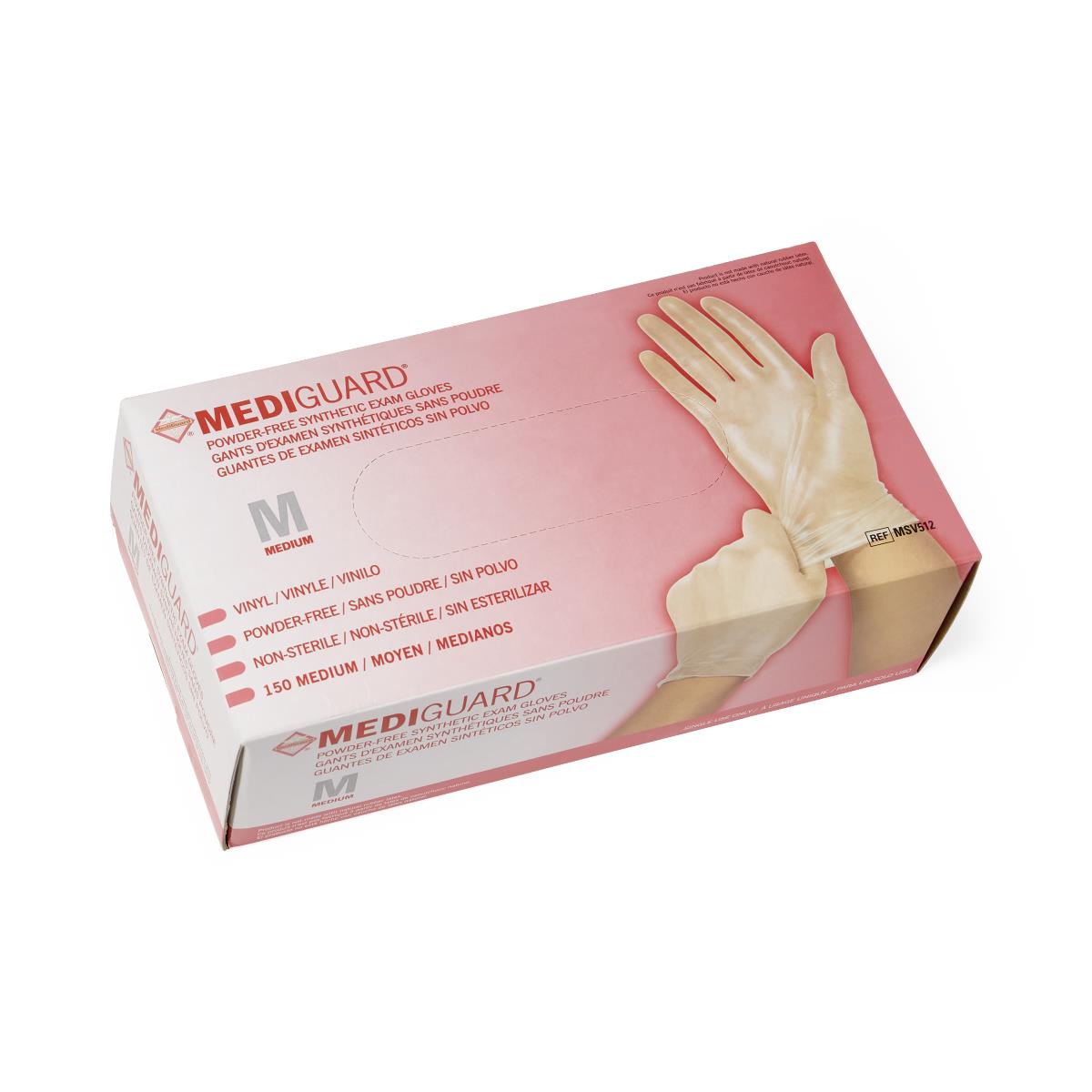 MediGuard Vinyl Synthetic Exam Gloves - Disposable Medical Gloves for Healthcare, Food Handling & Cleaning - Latex-Free, Powder-Free, Non-Sterile - Ideal for Hospitals, Clinics, Salons & Home Use