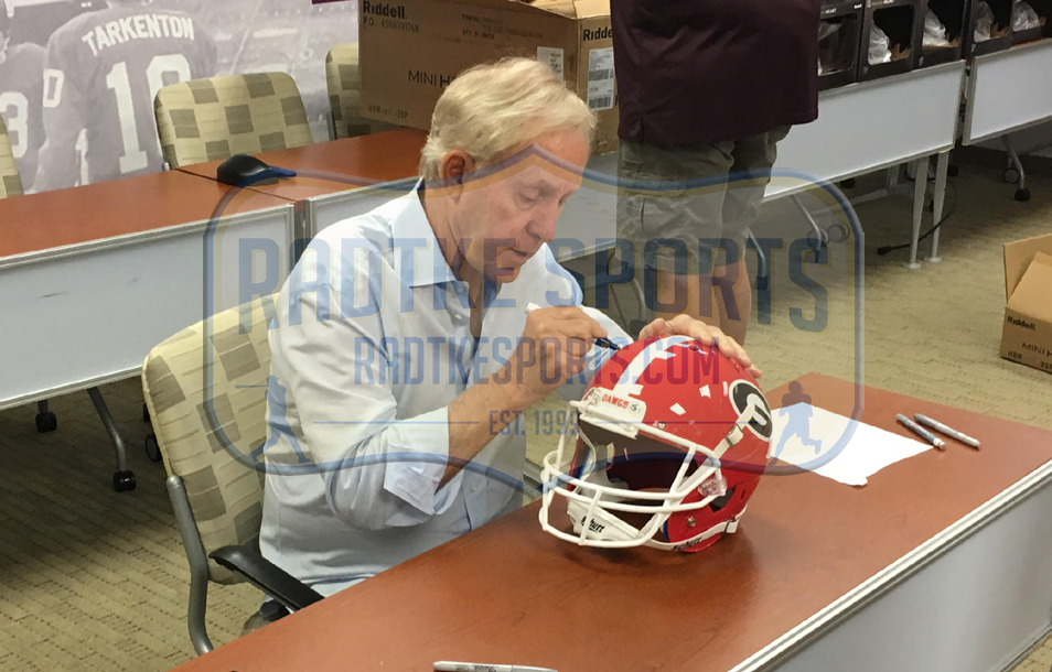 Fran Tarkenton Autographed Georgia Bulldogs Schutt Full Size Football Helmet with CHOF 87 Inscription - Collectible Memorabilia for Fans, Display, and Gifting