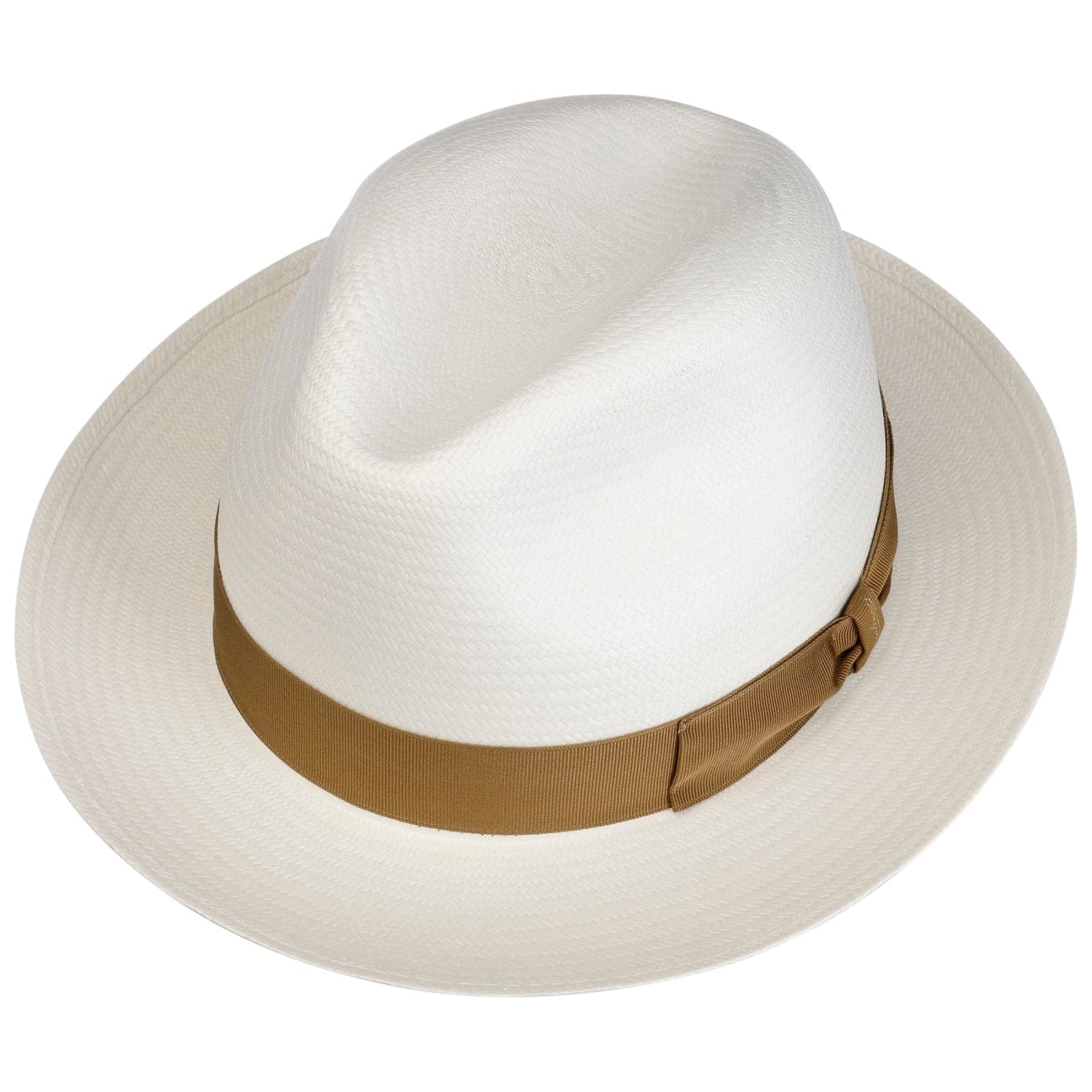 Borsalino Small Panama Hat with Grosgrain Trim - Classic Summer Straw Hat for Women, Beach Vacation, Garden Party & Outdoor Events