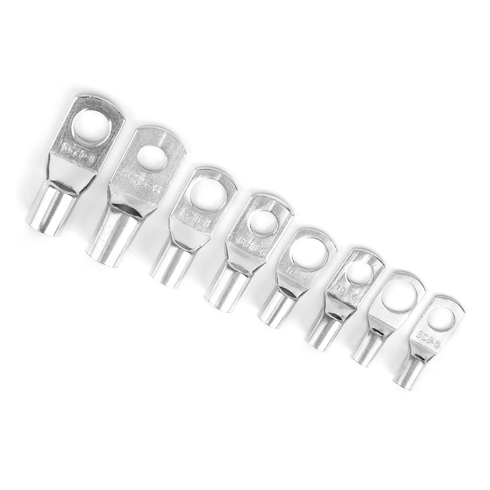 Copper SC Ring Terminals - Tin-Plated Electrical Connectors for Solar Panels, Home Wiring & Distribution Boxes | Durable Hardware Supplies for Electrical Connections | Perfect for DIY Projects, Automotive Wiring & Renewable Energy Systems