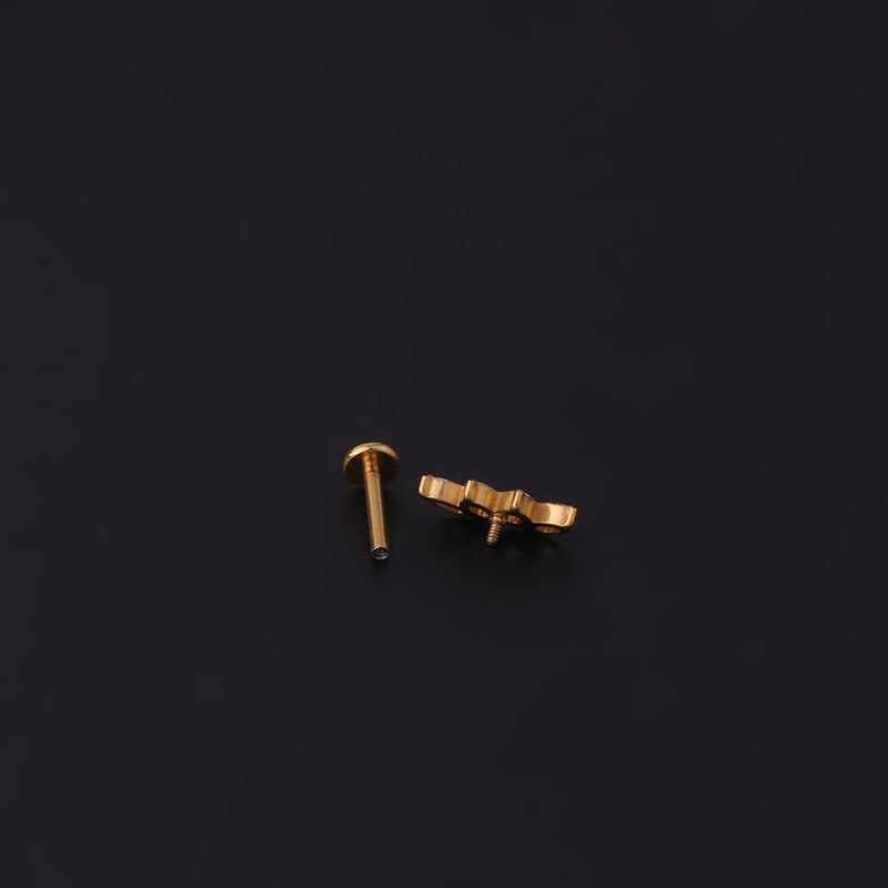 Titanium Gold Bezel Flat Back Sleeper Earrings for Women | Hypoallergenic Stud Earrings for Sensitive Ears | Perfect for Everyday Wear, Gifts, and Special Occasions