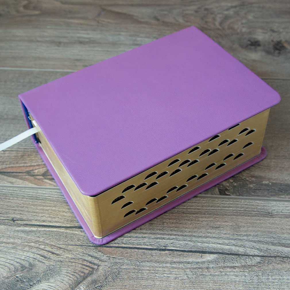 LDS Scriptures Set - Genuine Leather Quad (Lilac Purple) with Book of Mormon, Holy Bible, Doctrine & Covenants & Pearl of Great Price | Premium Hand-Bound Edition for Latter-Day Saints | Perfect for Daily Study, Church Services & Spiritual Gift Giving