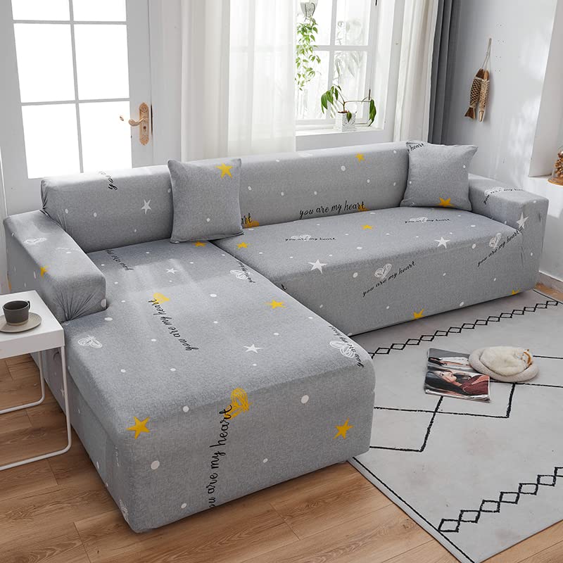 Elastic Stretch L-Shaped Sofa Cover - Fits 145-185cm Corner Couches (1/2/3/4 Seater) - Breathable Slipcover for Living Room - Perfect for Pets, Kids & Home Decor Protection