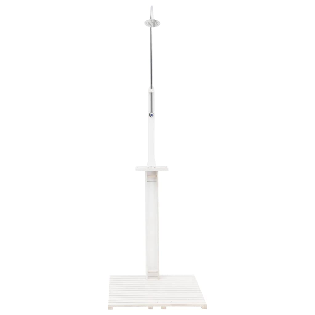 Portable Outdoor Shower - Adjustable Height Shower Head with Non-Slip Base | Freestanding Camping Shower for Beach, Pool & Backyard Use | Ideal for RV Trips, Gardening & Outdoor Adventures | White