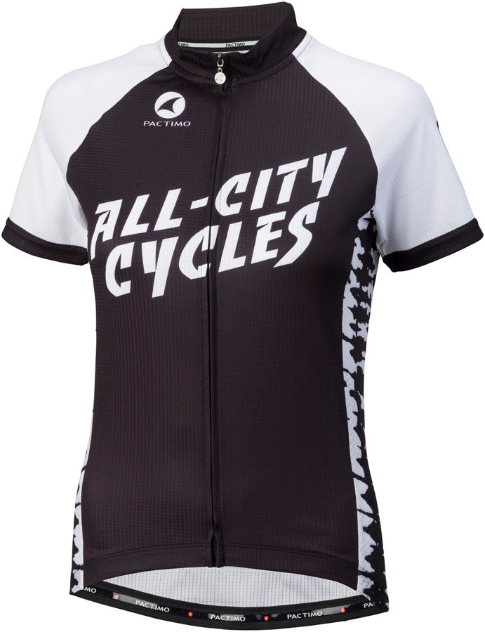 All City Wangaaa! Women's Short Sleeve Cycling Jersey - Black/White - Size Large - Perfect for Road Biking & Outdoor Sports