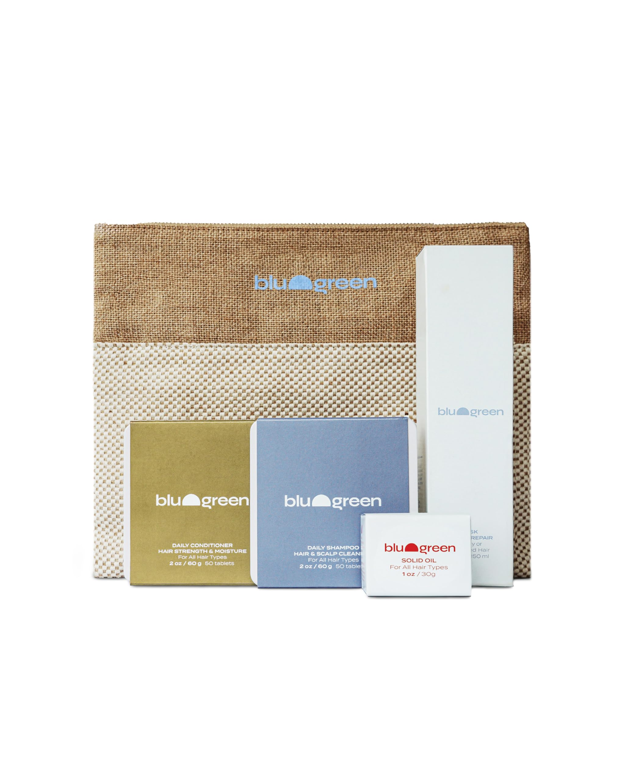 BLU & GREEN Holiday Hair Care Gift Set - Essential Natural Shampoo & Conditioner for Healthy Hair - Perfect Christmas & Birthday Present for Women & Men