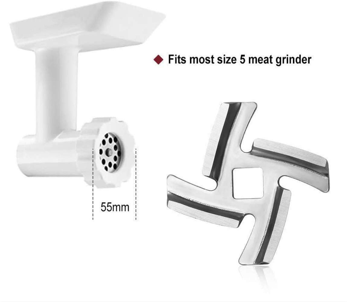 Premium Stainless Steel Meat Grinder Blades - 9 Pack Replacement Knife Cutter for Size 5 Food Grinders | Durable Kitchen Accessories for Home Butchering, Sausage Making & Meal Prep
