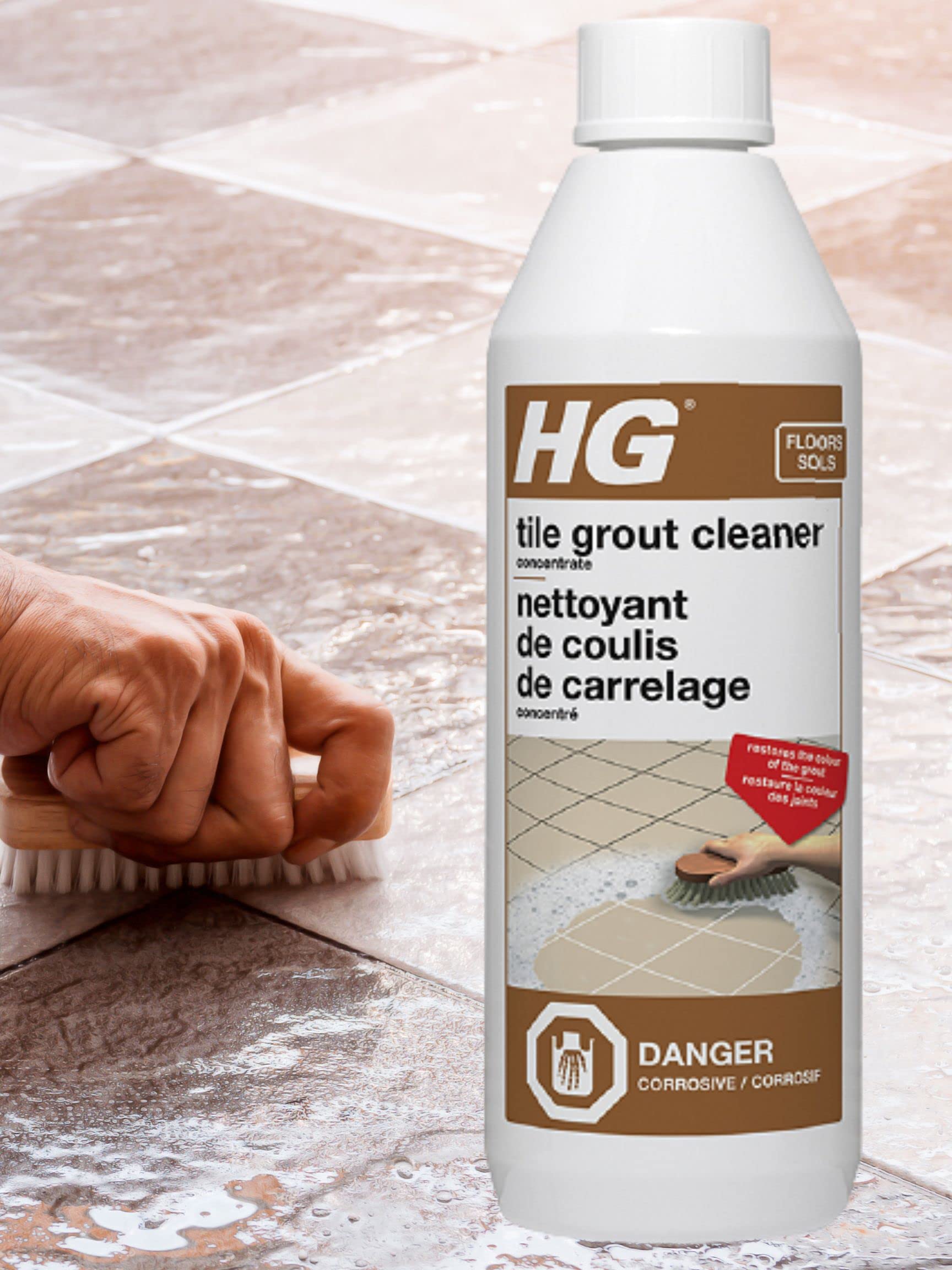 Grout Cleaner 500ml - Powerful Tile & Grout Stain Remover for Bathroom, Kitchen & Shower - Deep Cleaning Formula for Tough Stains & Dirt