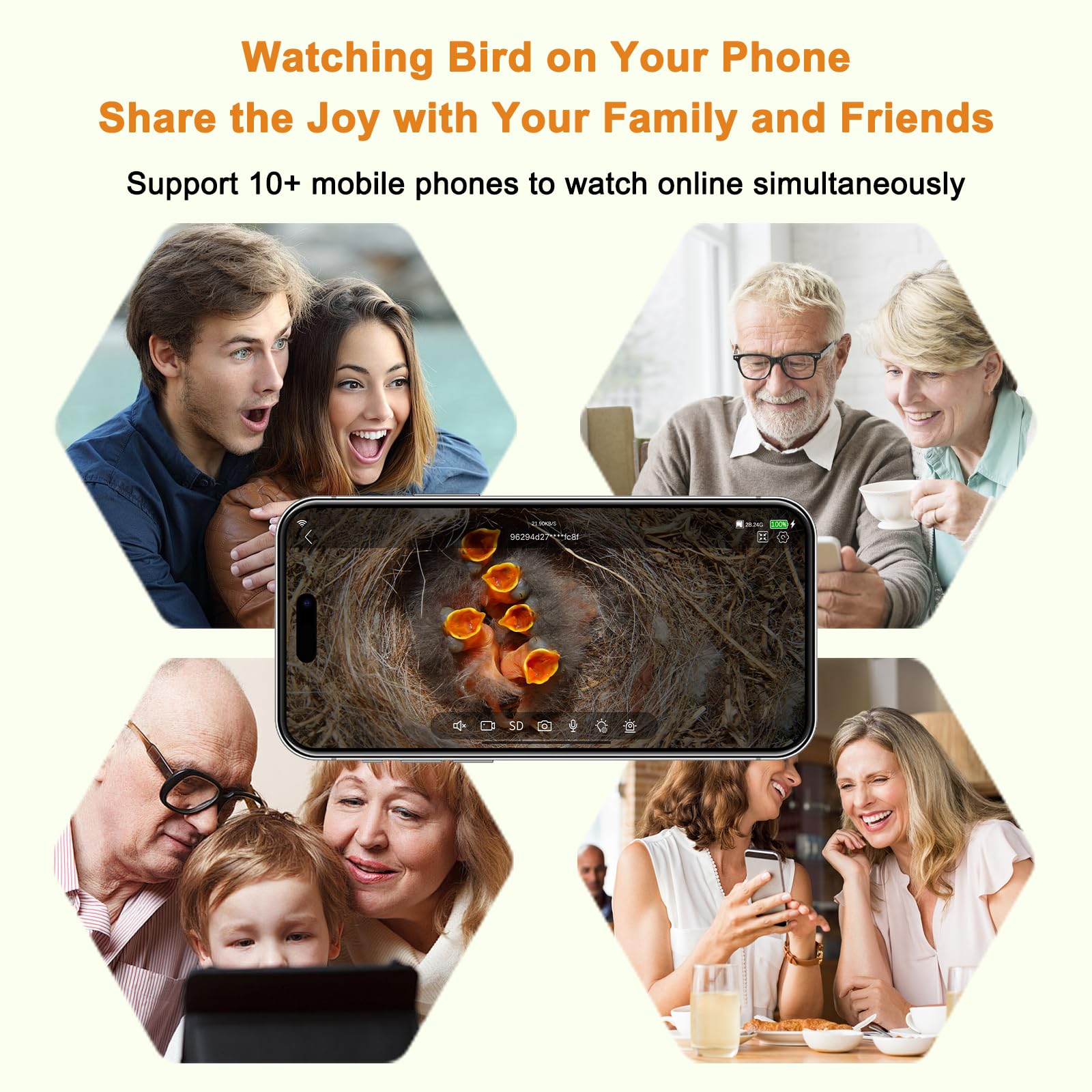 4MP Smart Bird House with Camera - AI Identify & Solar Powered, Real-Time Bird Nesting & Hatching Monitor, Perfect Gift for Bird Lovers - Ideal for Backyard Birdwatching & Wildlife Observation