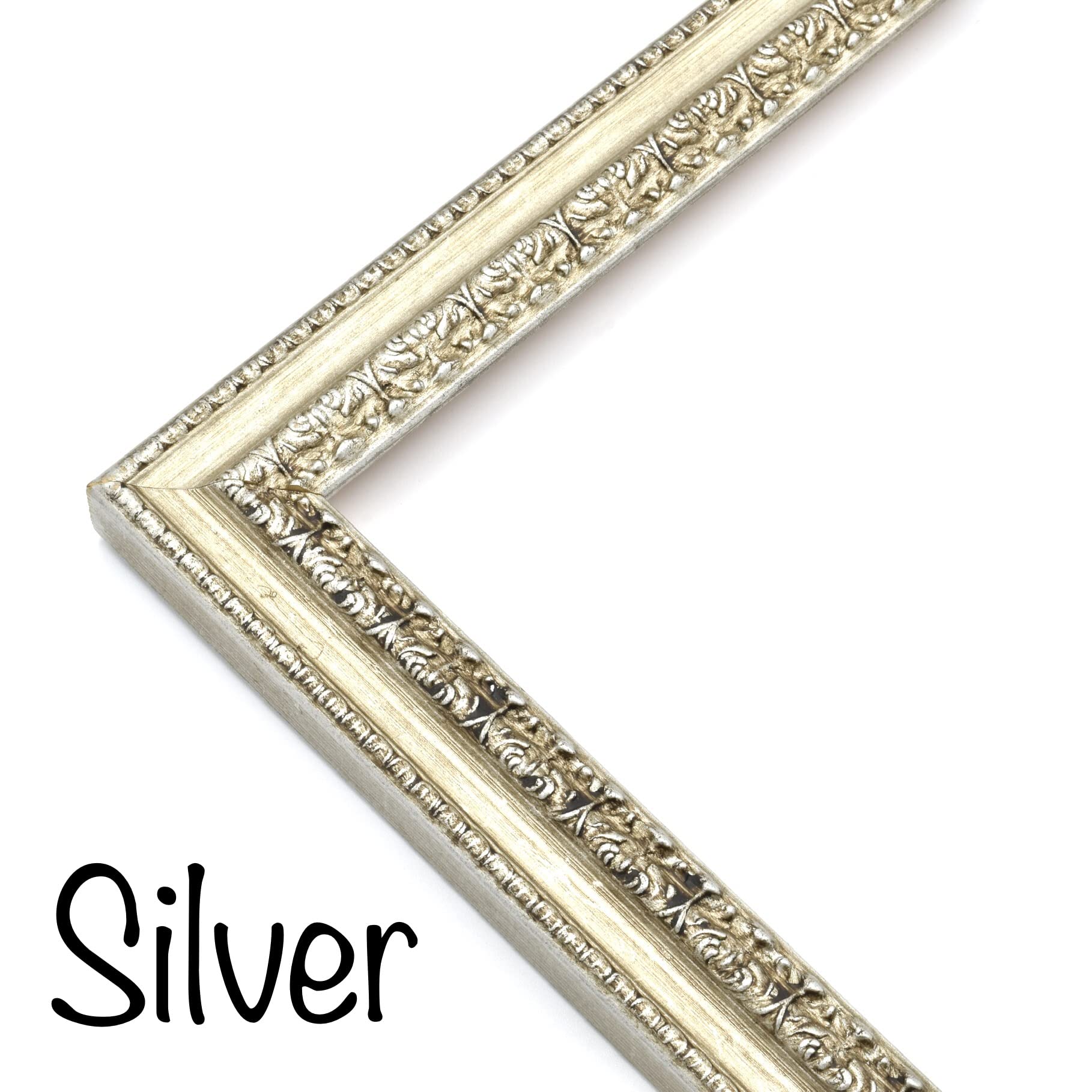 Antique Spanish Victorian Style Picture Frame - Gold, Silver, Black Wood Wall Art Photo Frame (13x19 Inches) - Perfect for Home Decor, Living Room, Bedroom & Office Display