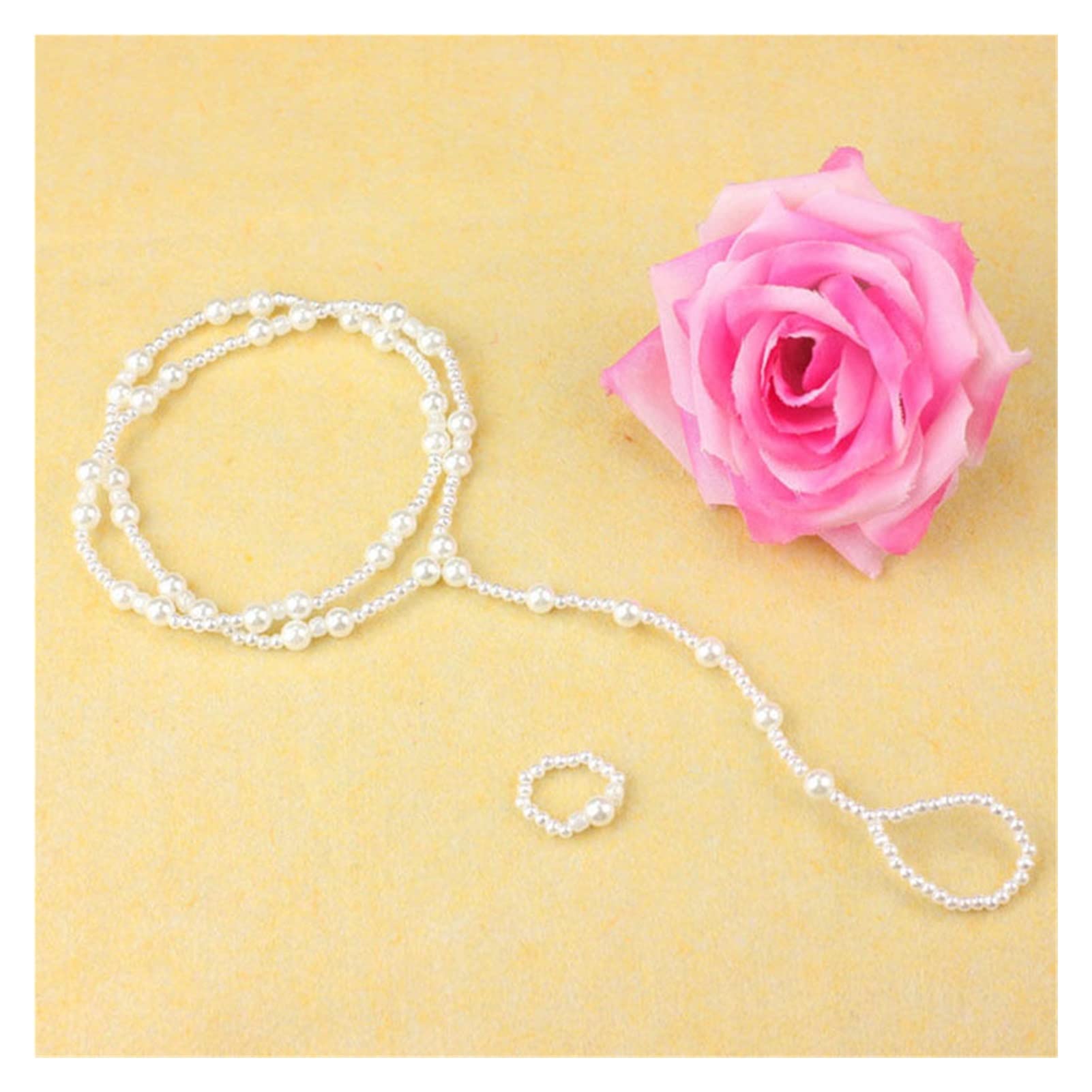 Fashion Pearl Anklet for Women - Elegant Ankle Bracelet with White Pearls, One Size Barefoot Sandals Jewelry | Perfect for Beach Weddings, Summer Vacations & Boho Style Outfits
