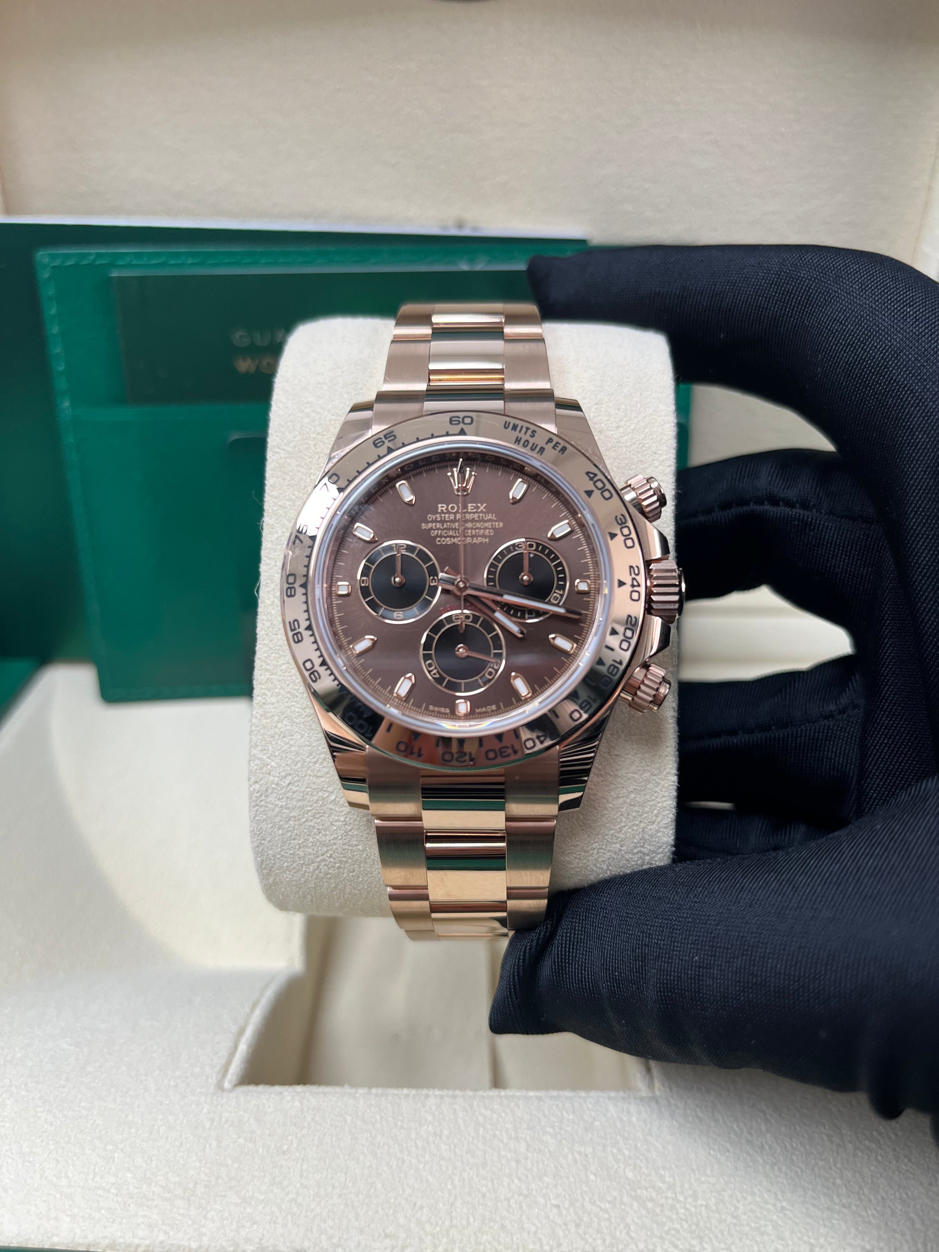 **Rolex Everose Gold Cosmograph Daytona 40mm Watch - Chocolate & Black Index Dial (Ref. 116505) | Luxury Men's Chronograph for Business & Special Occasions**