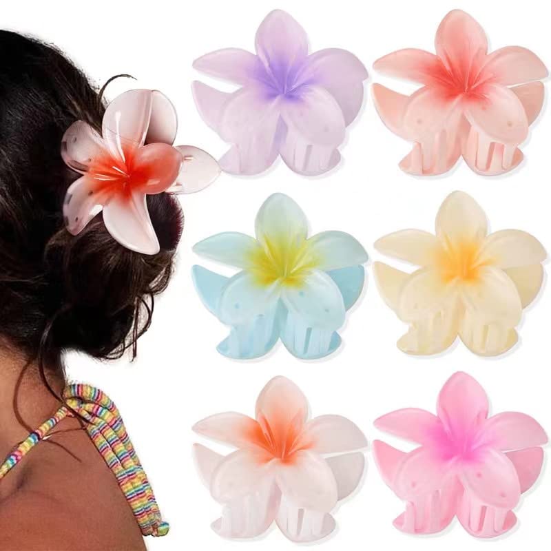 2022 New Hawaiian Flower Hair Clips for Women - Strong Hold Claw Clips for Thick & Thin Hair - Colorful Hair Accessories Gift - Perfect for Beach, Party & Everyday Use