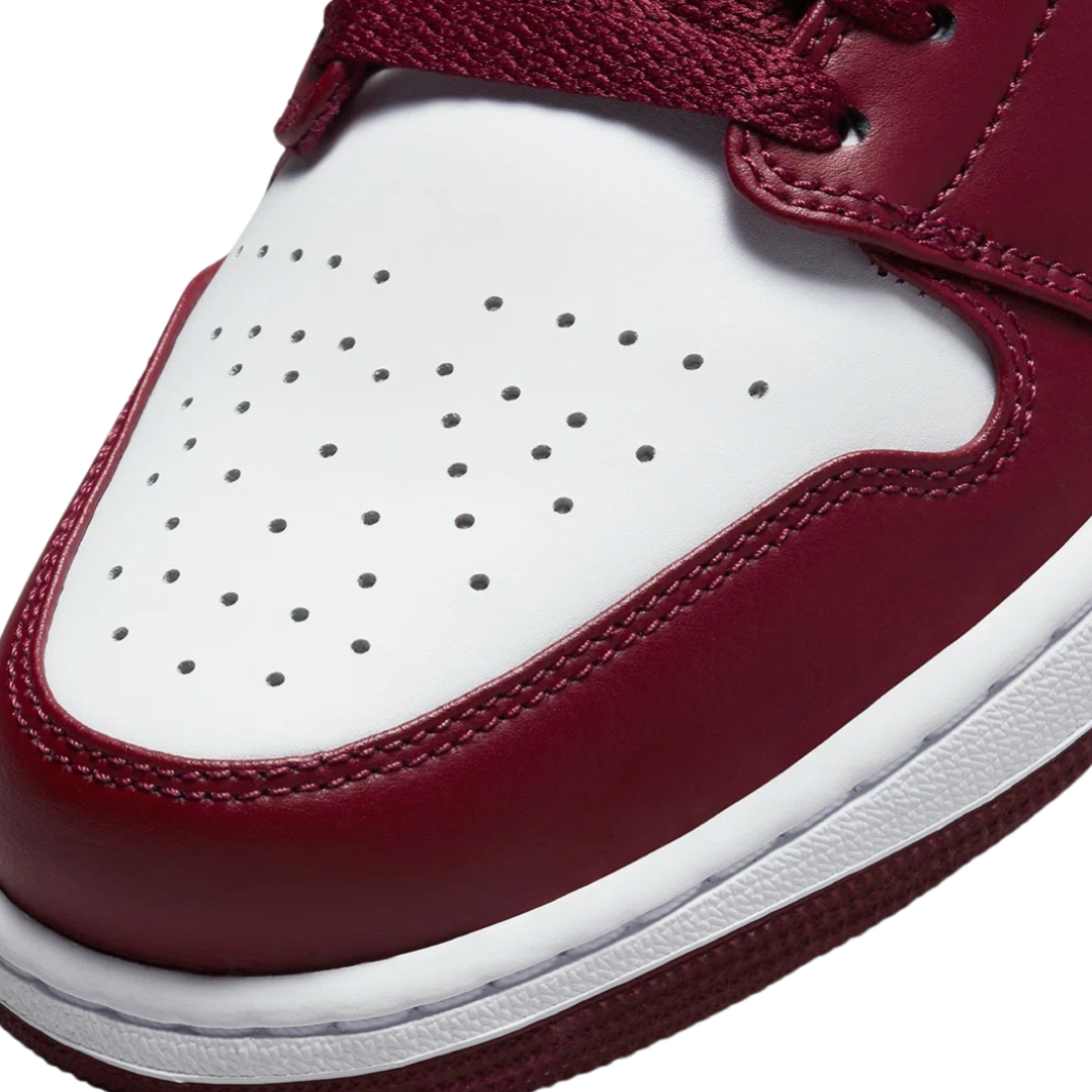 Air Jordan 1 Low Bordeaux Cherrywood White Sneakers - Men's Basketball Shoes for Casual Wear & Street Style Fashion