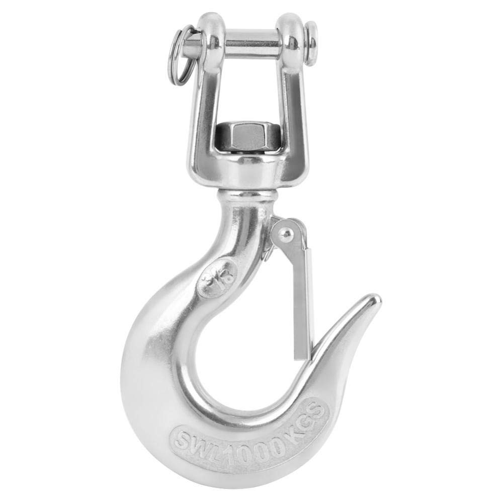 Stainless Steel Swivel Lifting Hook 1000kg - Heavy Duty Swivel Snap Hook for Land Transportation, Forestry & Metallurgy Machinery - Perfect for Construction, Rigging & Industrial Hoisting Operations