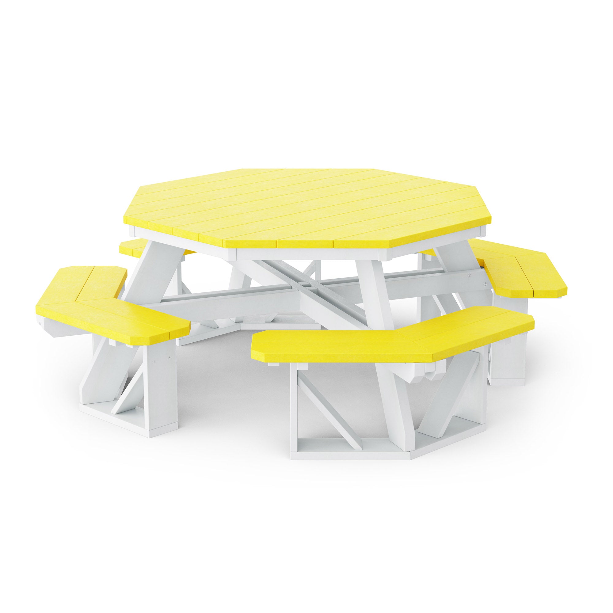Heritage Octagon Picnic Table - 8-Person Outdoor Dining Set for Backyard, Patio, Garden, Park & Camping - Durable All-Weather Wooden Picnic Bench
