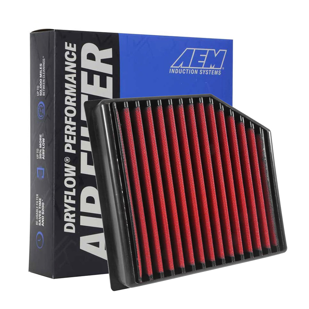 AEM 28-20452 Dryflow Washable Air Filter - High Performance Reusable Air Filter for Cars, Trucks & SUVs - Perfect for Off-Roading, Racing & Daily Driving