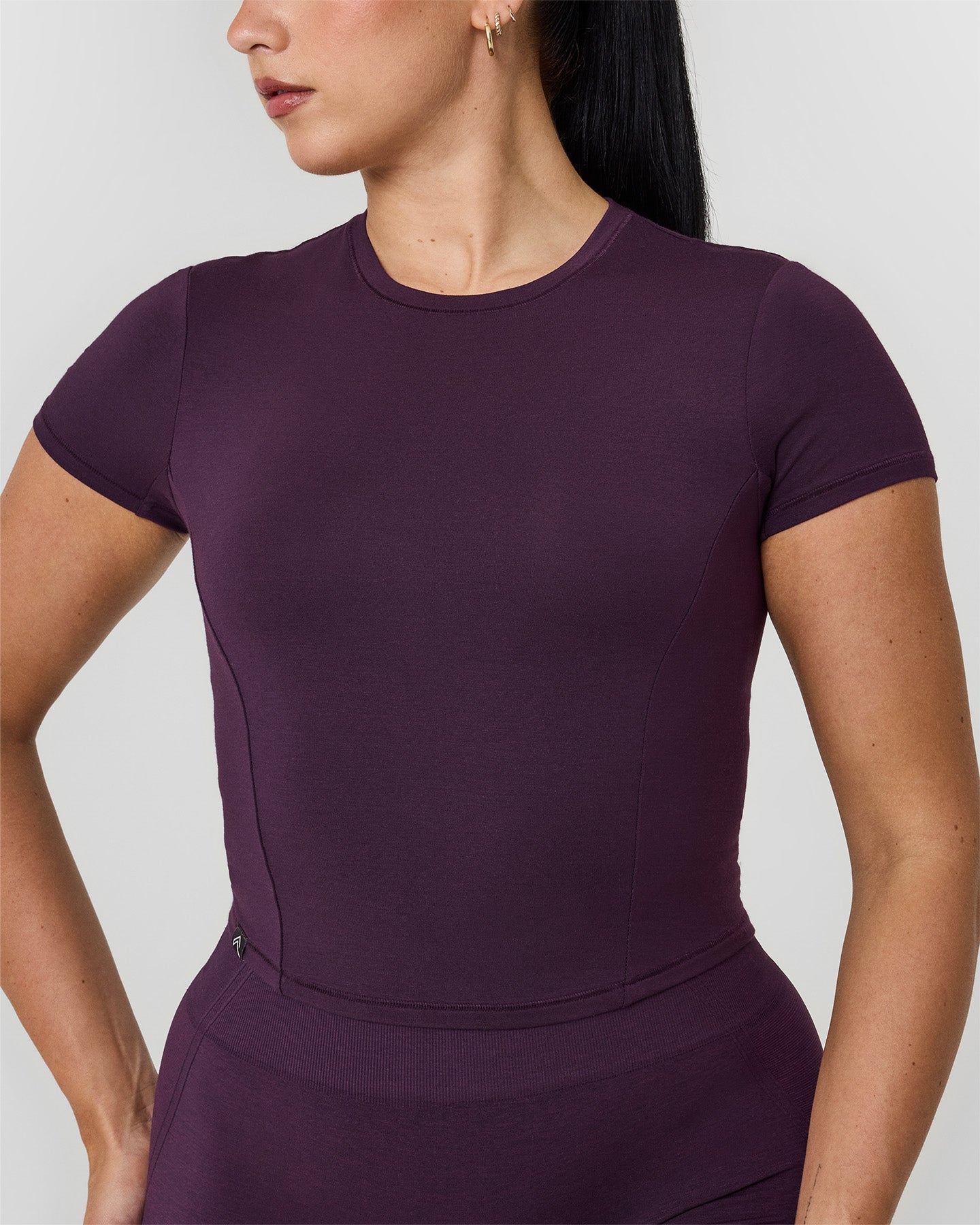 Mellow™ Soft Mid Short Sleeve T-Shirt for Women | Comfortable Casual Cotton Tee in Blackberry Purple | Perfect for Everyday Wear, Lounge & Outings
