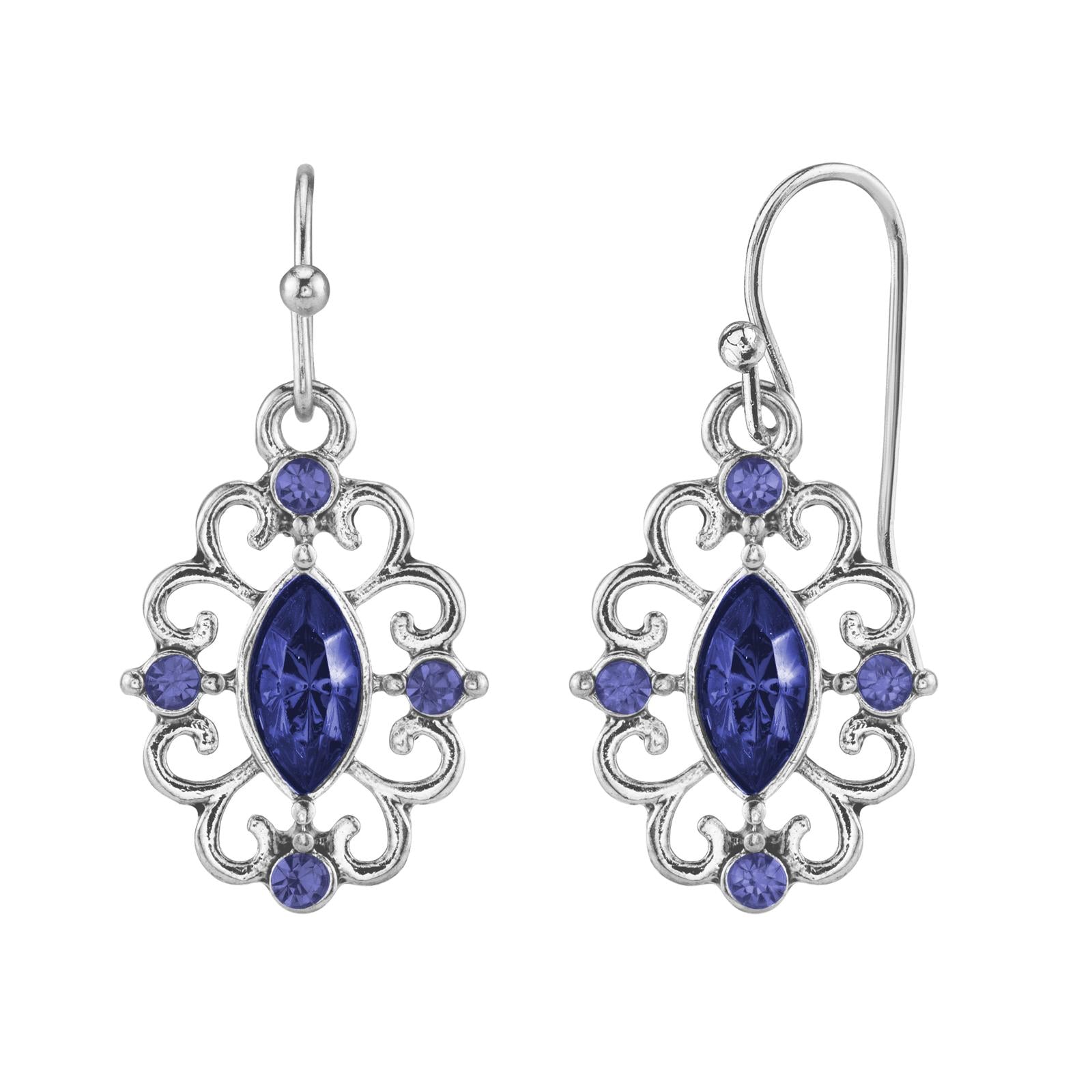 Silver Tone and Blue