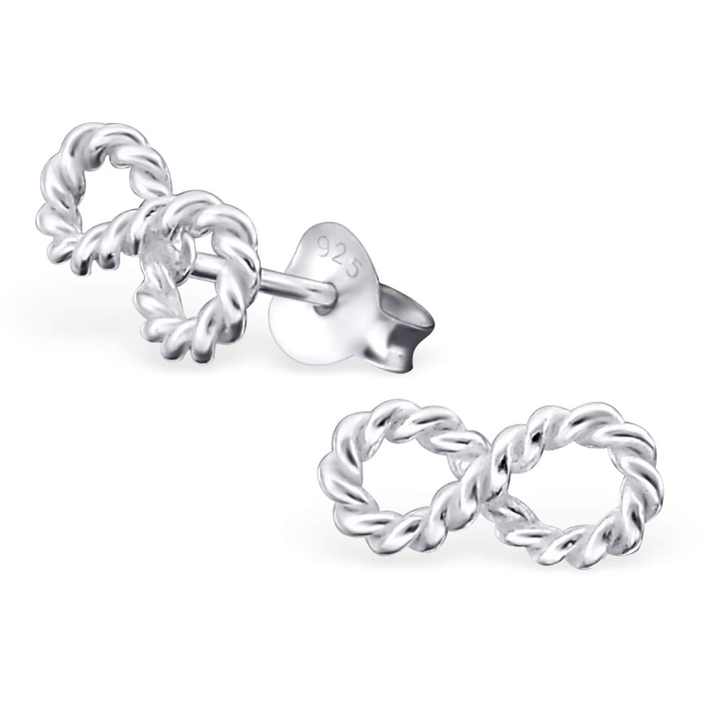 ICYROSE Hypoallergenic 925 Sterling Silver Small Eternity Rope Stud Earrings for Women - Nickel Free, Sensitive Skin Friendly - Perfect for Everyday Wear, Gifts & Special Occasions