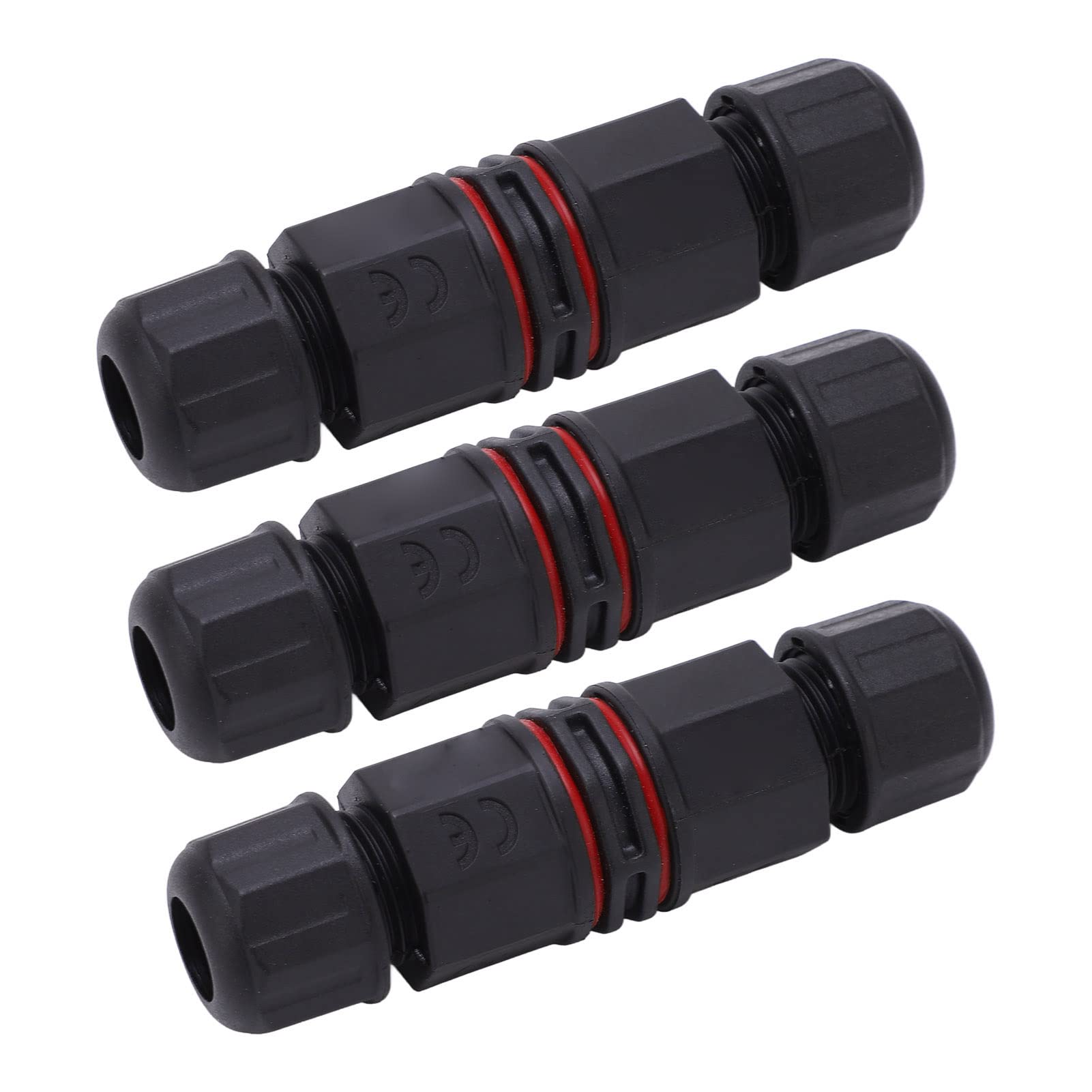 Alomejor 3Pcs Waterproof 3 Pin IP68 Electrical Connector Plug - Outdoor Wire to Wire Cable for LED Lights, Fountains, Pumps | Weatherproof Electrical Connection for Garden, Pool & Marine Use
