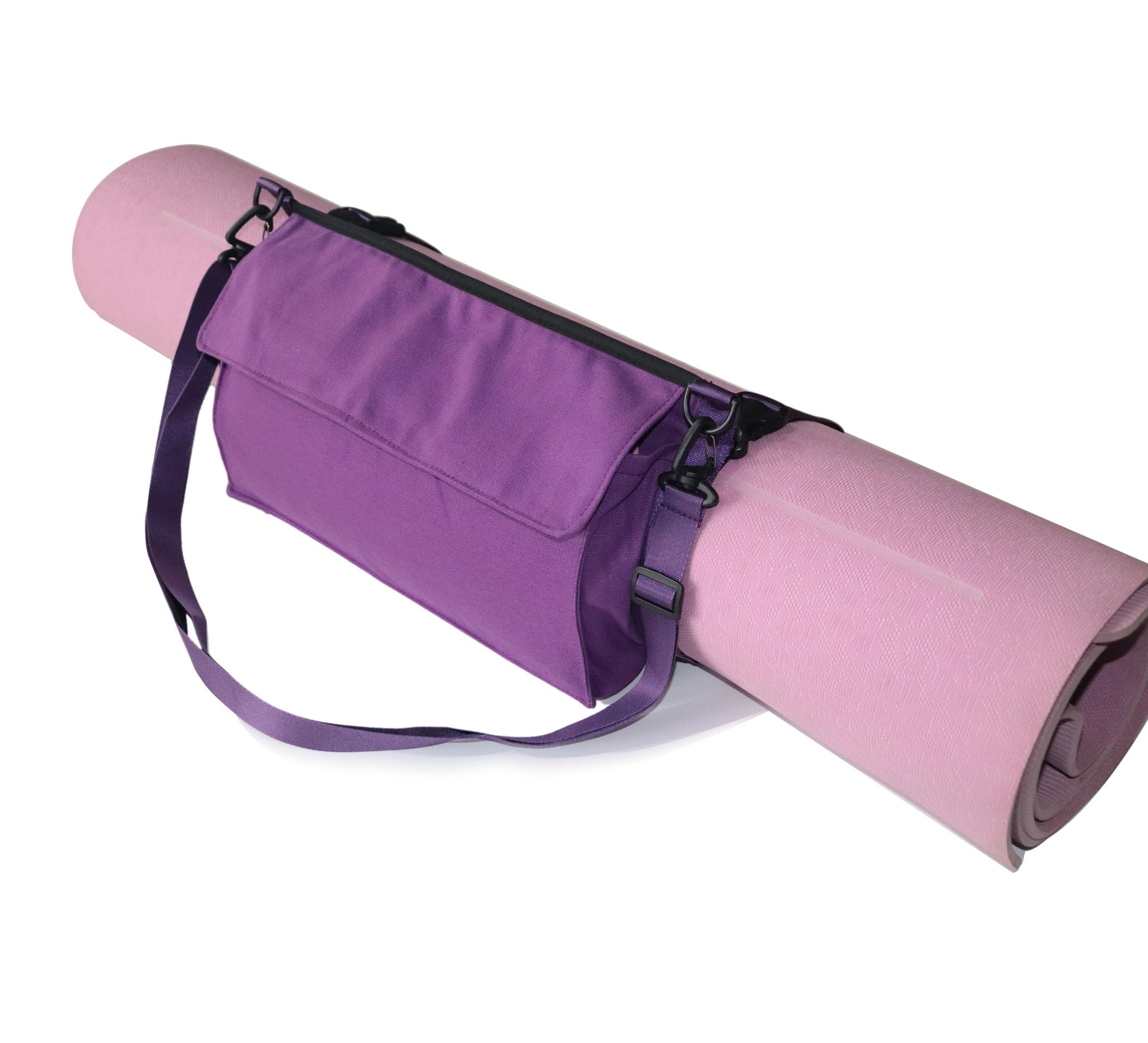 Premium Yoga Mat Carrier Strap with Shoulder Bag - Large Zippered Compartment for Secure Storage | Perfect for Yoga, Pilates, Gym & Travel Accessories