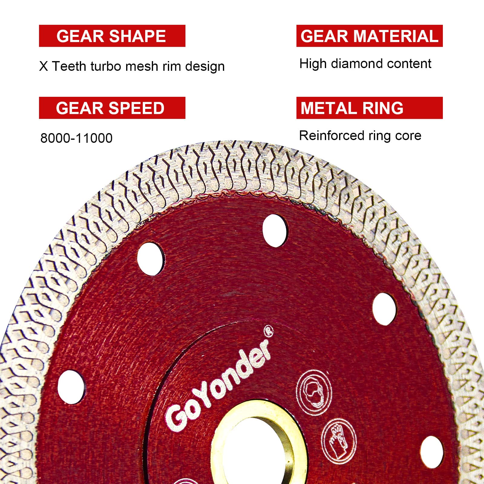 GoYonder 4.5 Inch Diamond Tile Blade for Angle Grinder - Super Thin Wet/Dry Cutting Disc for Ceramic, Porcelain, Granite, Marble - Perfect for DIY Home Renovation, Tile Installation & Stone Cutting Projects