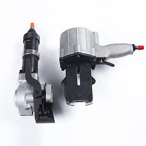 INTBUYING Pneumatic Strapping Tool Kit - Heavy Duty Metal Strapping Tensioner & Cutter Sealer for Steel Banding - Ideal for Warehouse, Shipping, and Industrial Packaging Applications