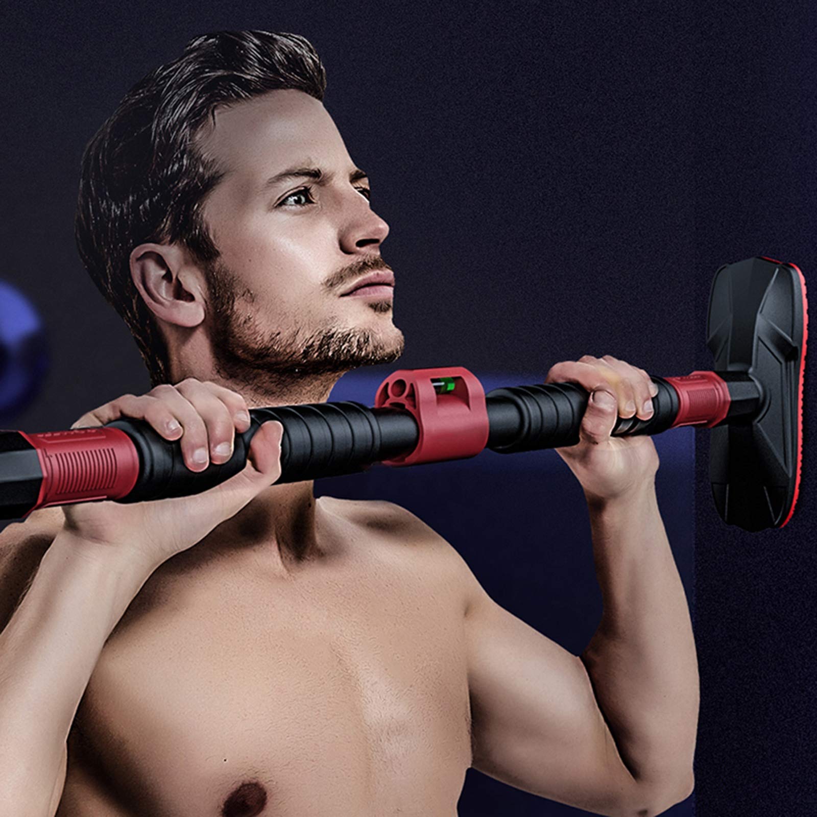 WXYZ Adjustable Doorway Pull-Up Bar - Portable Horizontal Chin-Up Bar with Non-Slip Foam Grip (120-145cm, 400kg/880lb Capacity) - Perfect for Home Gym, Strength Training & Full-Body Workouts