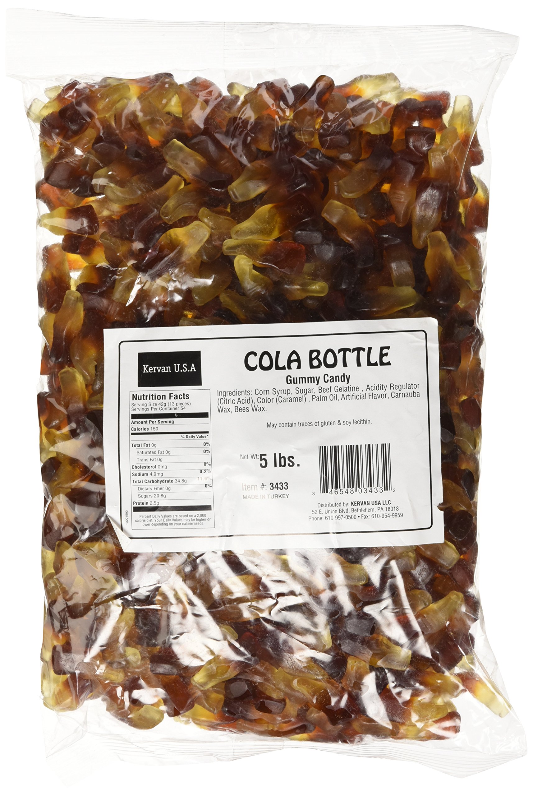 Kervan Candy Bebeto Cola Bottle Gummies - 5lb Bulk Bag of Fruity, Soft & Sweet Gummy Candy for Kids, Party Favors, Halloween Treats & Gift Snacks - Perfect for Birthday Parties, Classroom Rewards & Movie Night Snacks
