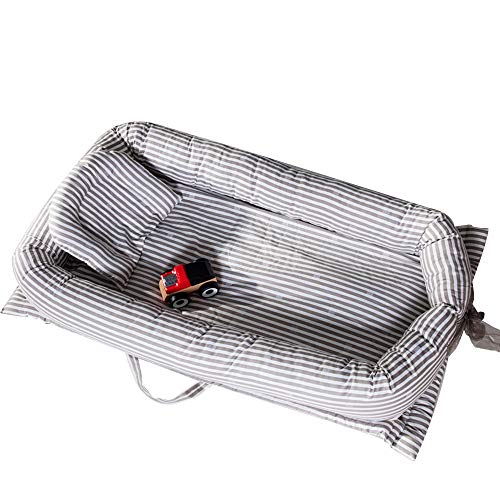 HANSHAN Premium Baby Nest Lounger - Breathable Hypoallergenic Portable Co-Sleeping Bassinet for Newborns & Infants, 35×19×5inch (Color: H) - Perfect for Nursery, Travel & Safe Co-Sleeping